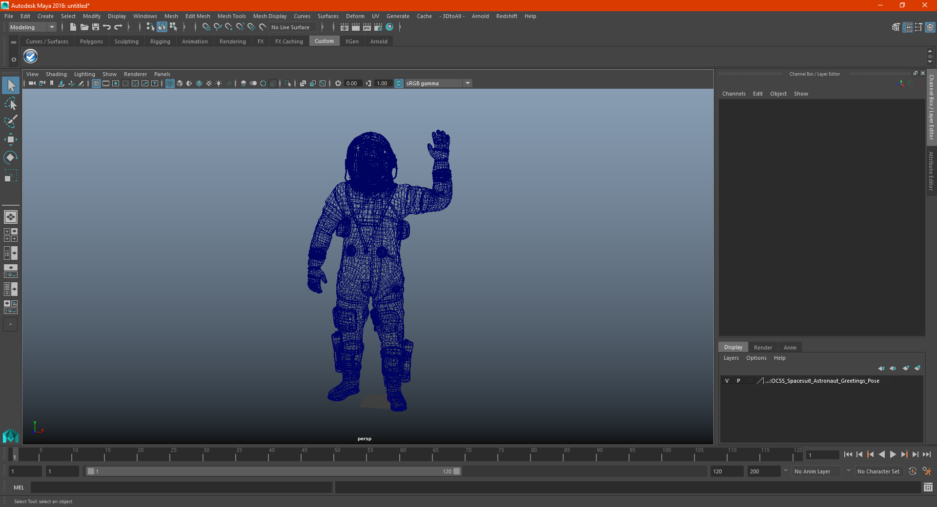 OCSS Spacesuit Astronaut Greetings Pose 3D model