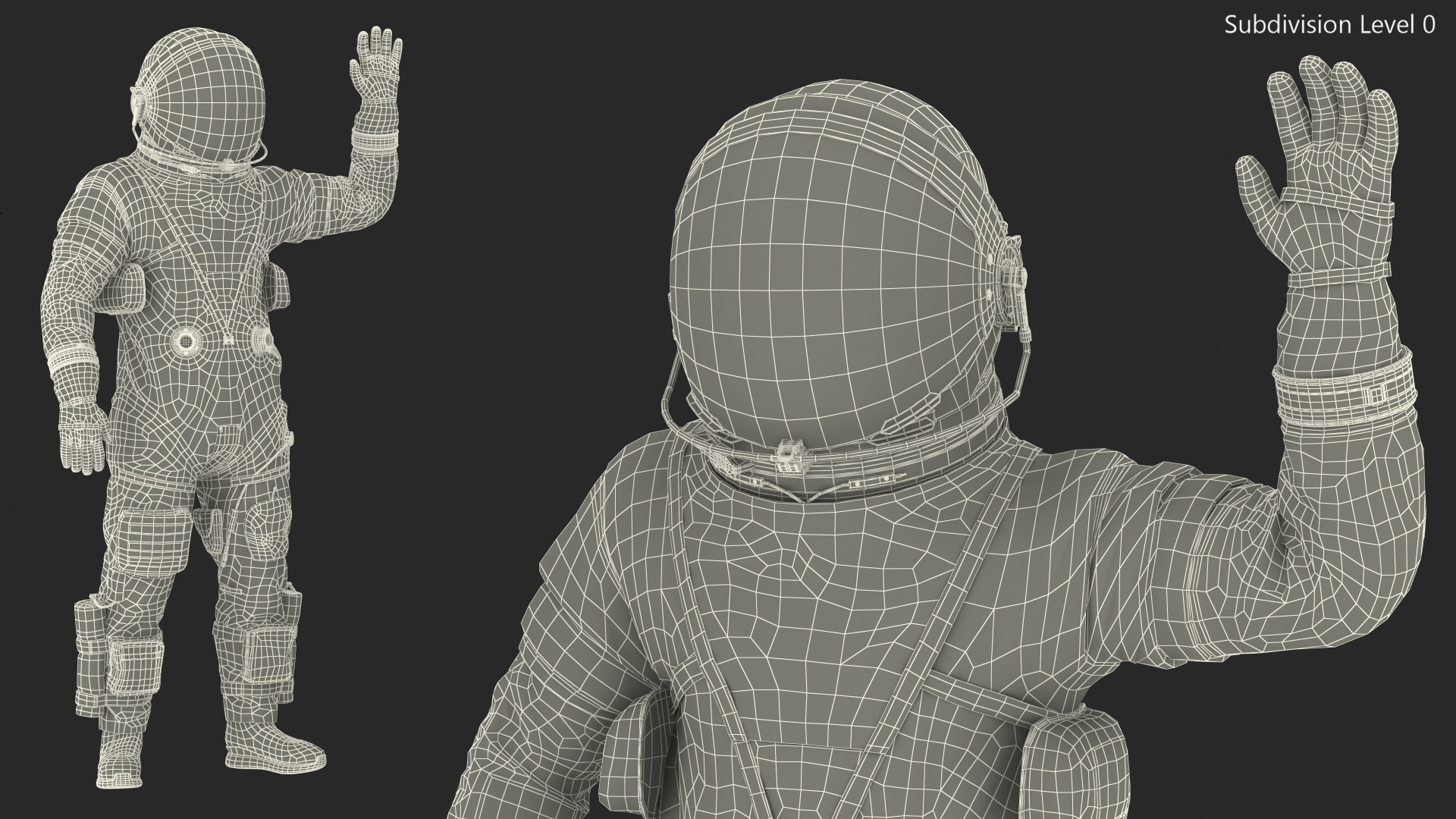 OCSS Spacesuit Astronaut Greetings Pose 3D model