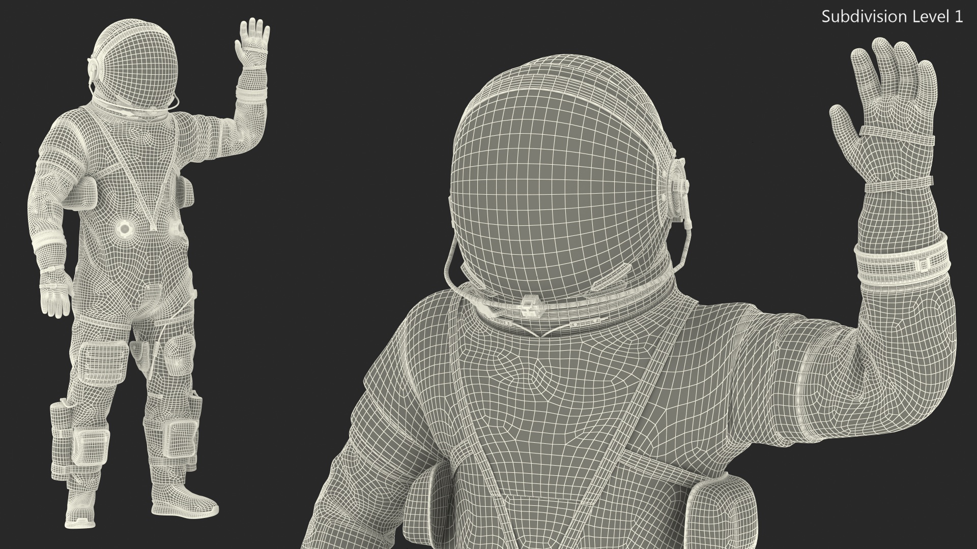 OCSS Spacesuit Astronaut Greetings Pose 3D model