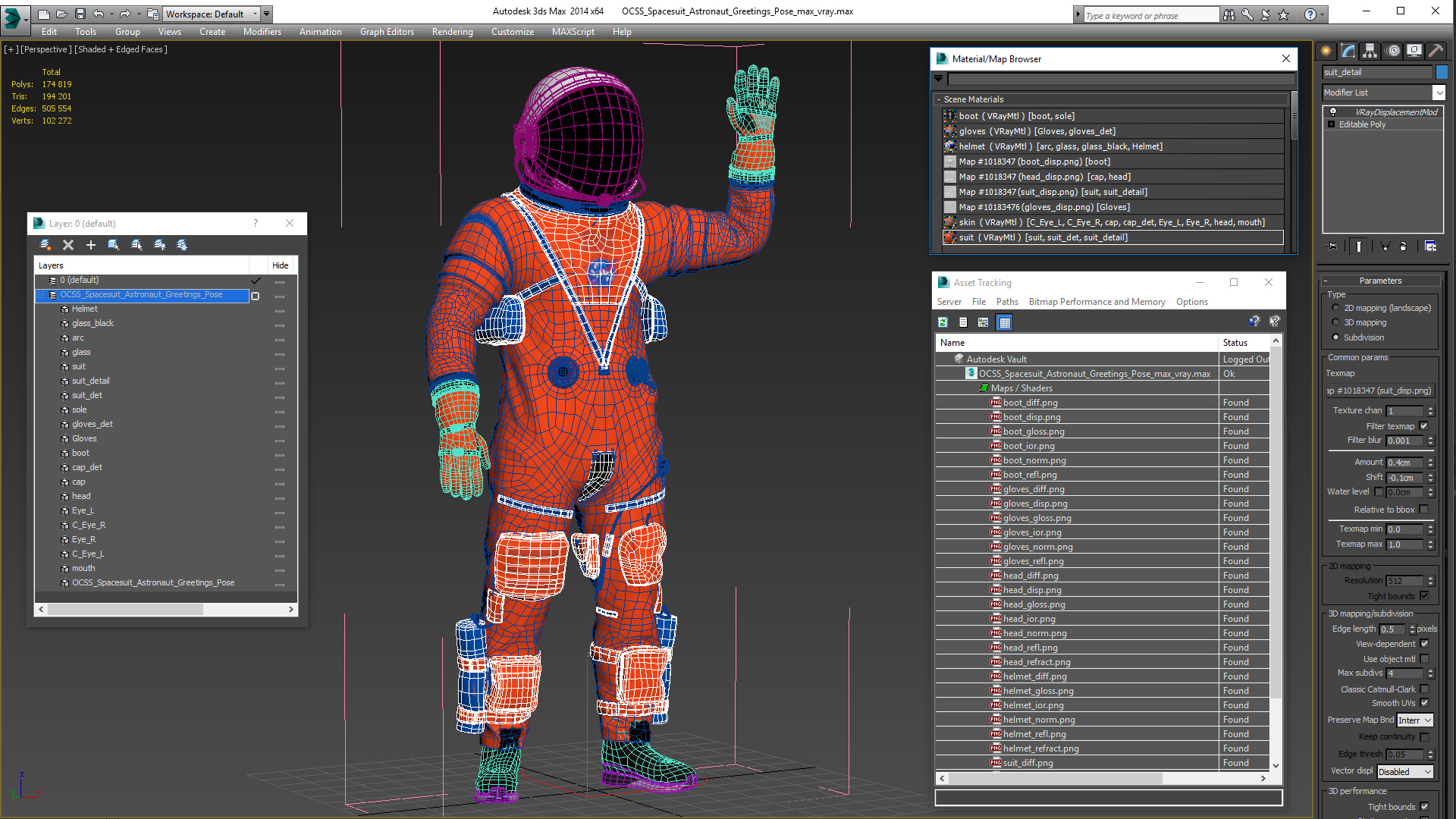 OCSS Spacesuit Astronaut Greetings Pose 3D model