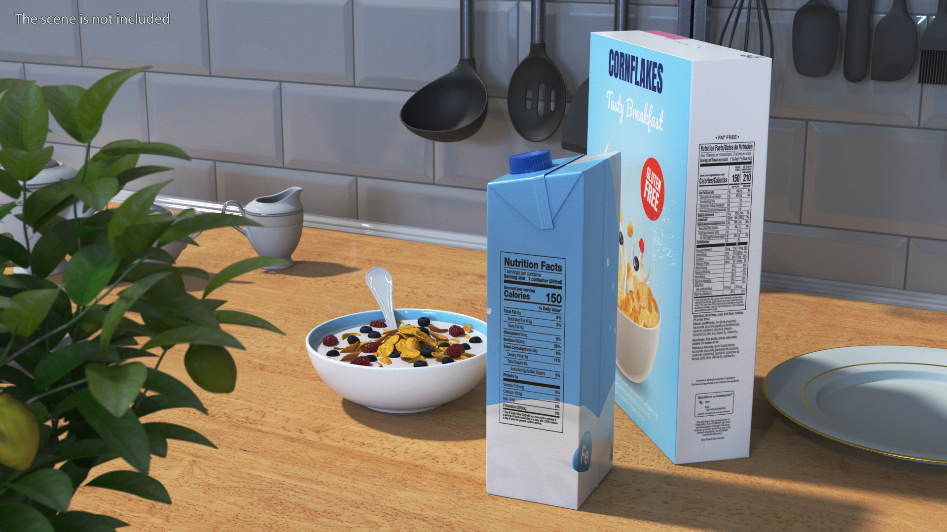 3D Meals with Cornflakes and Berries model