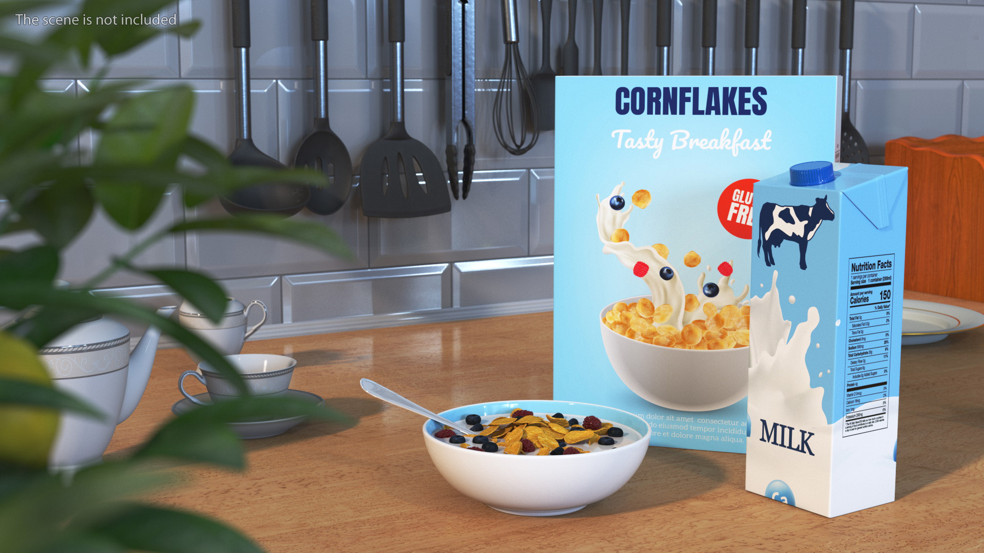 3D Meals with Cornflakes and Berries model