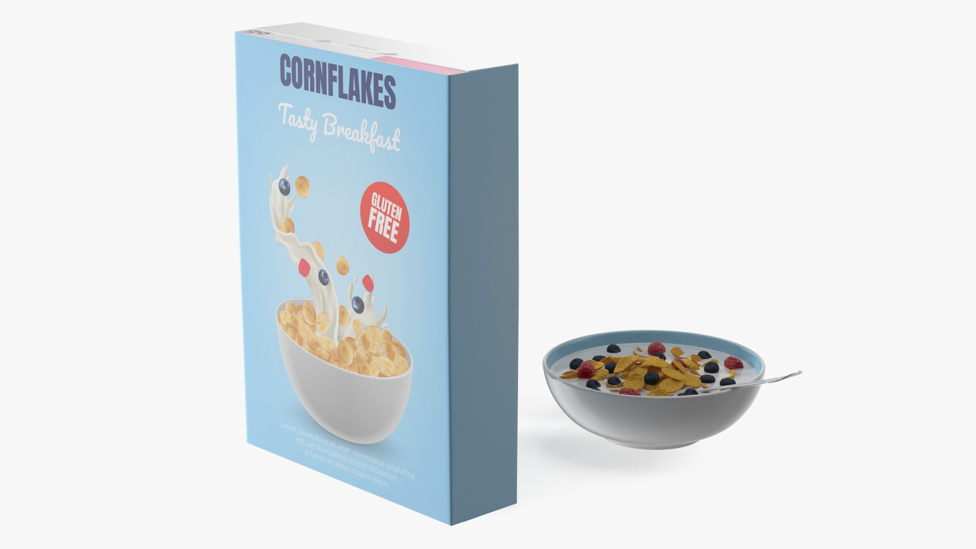 3D Meals with Cornflakes and Berries model