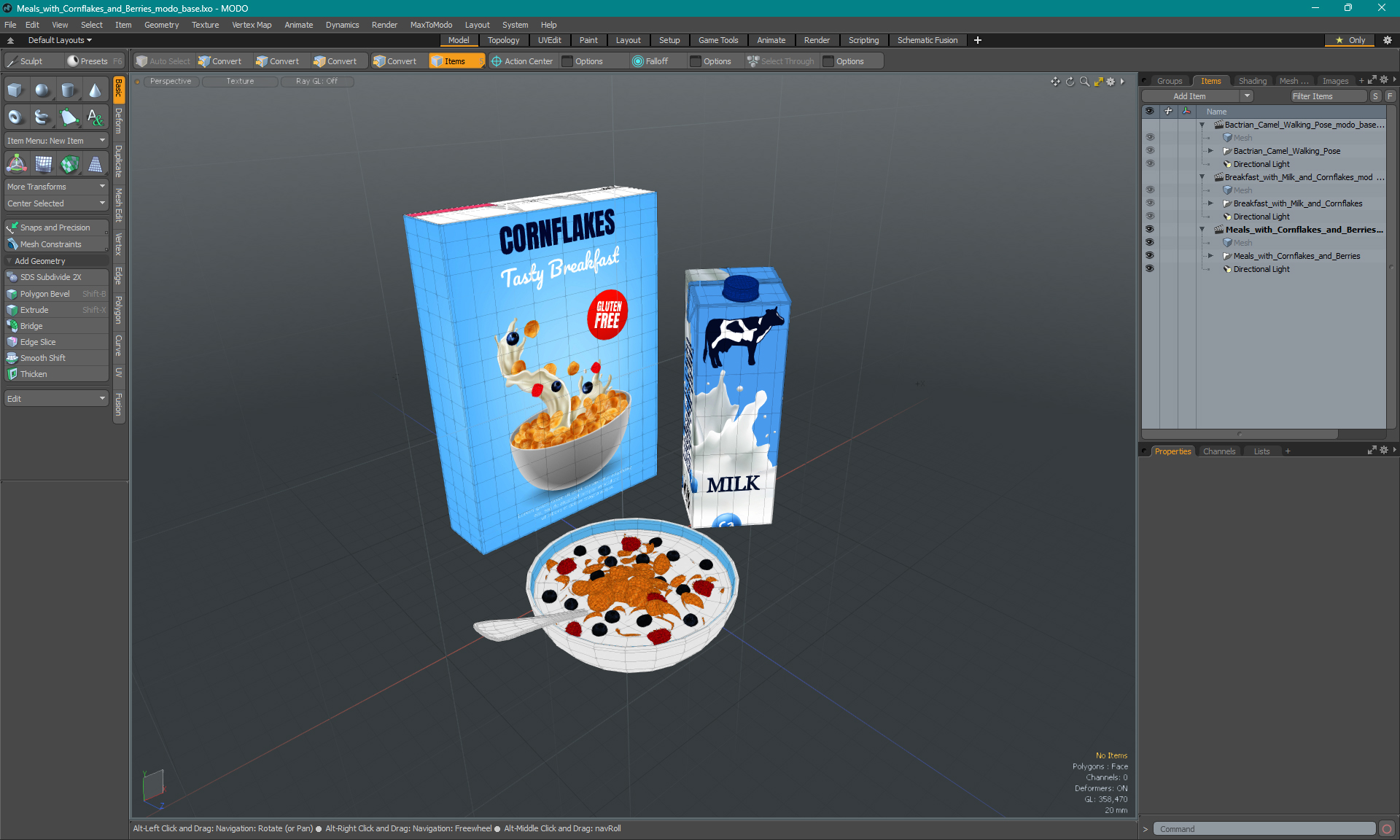 3D Meals with Cornflakes and Berries model