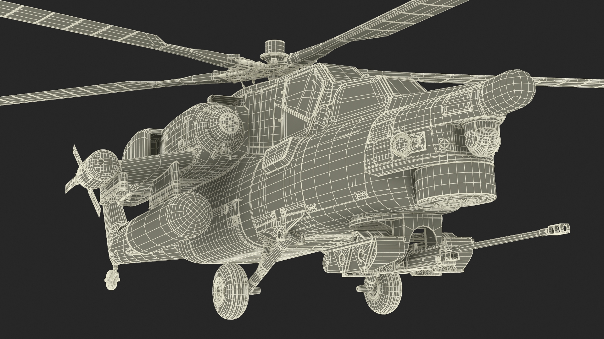 3D model Combat Helicopter Mi-28 Rigged