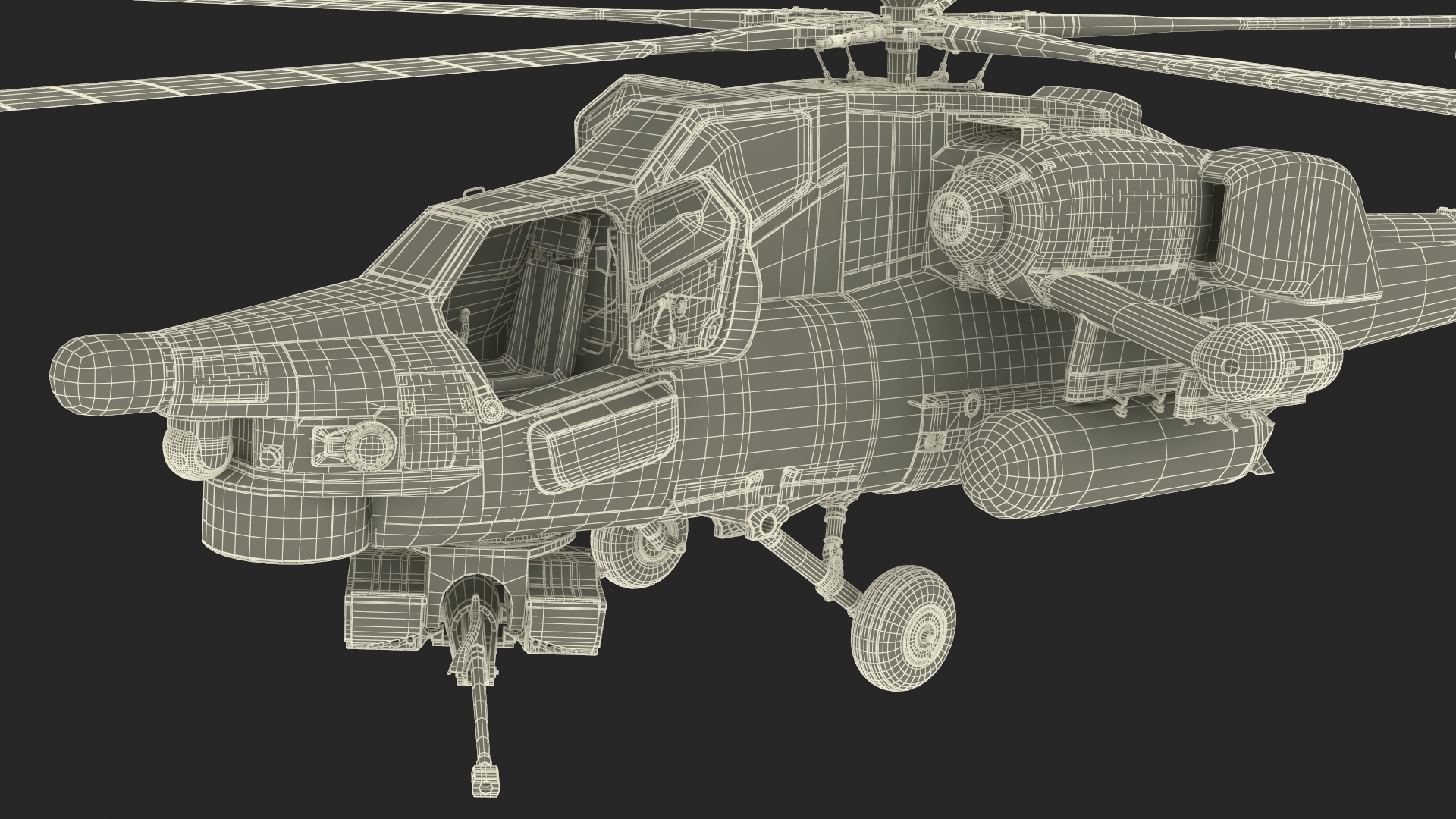 3D model Combat Helicopter Mi-28 Rigged