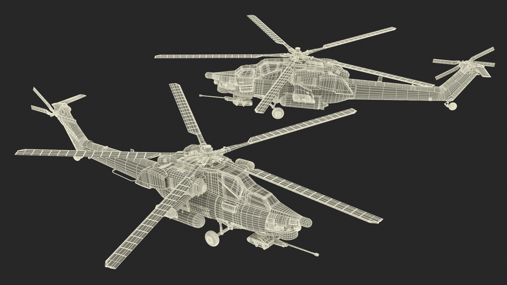 3D model Combat Helicopter Mi-28 Rigged