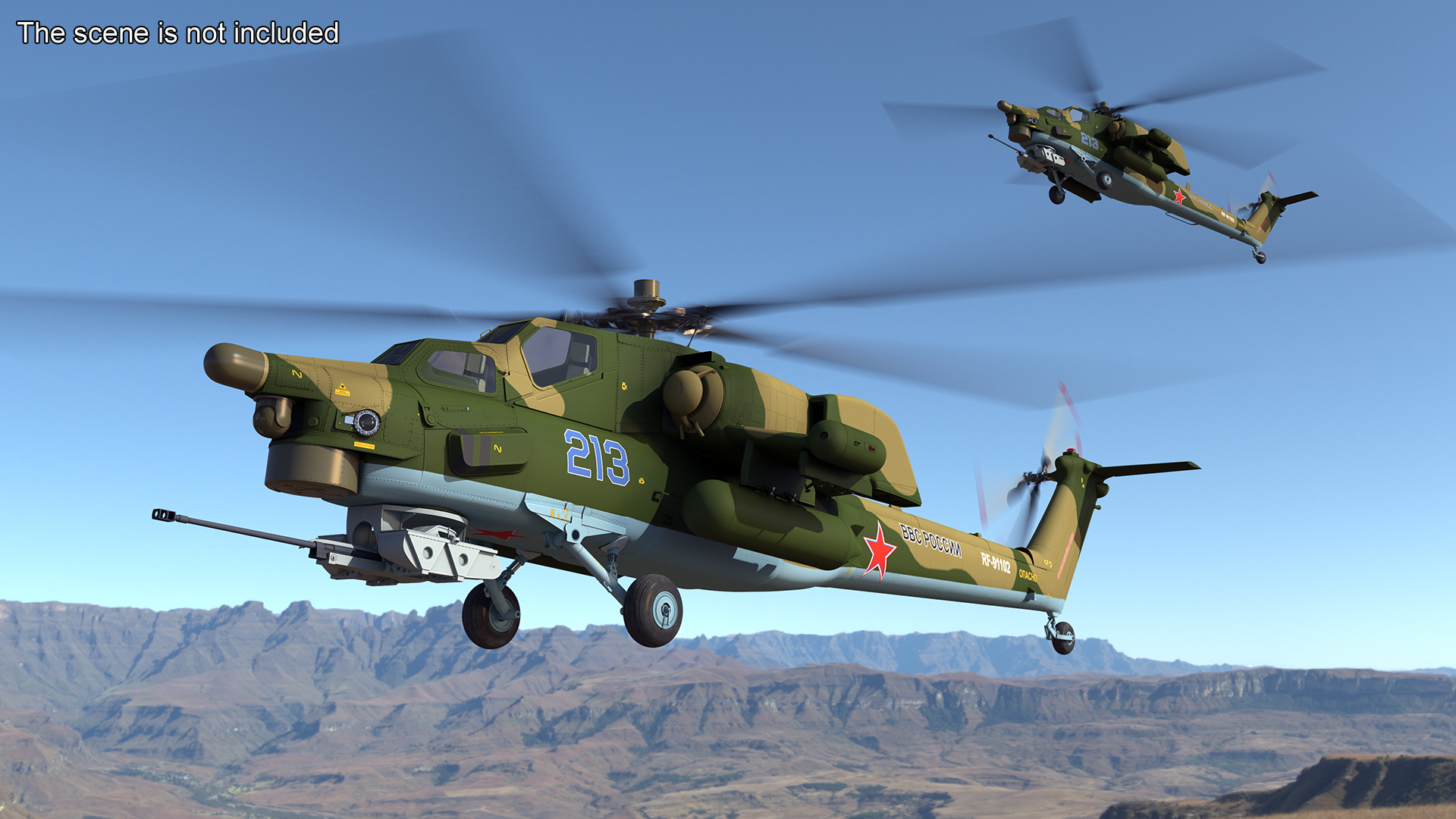 3D model Combat Helicopter Mi-28 Rigged