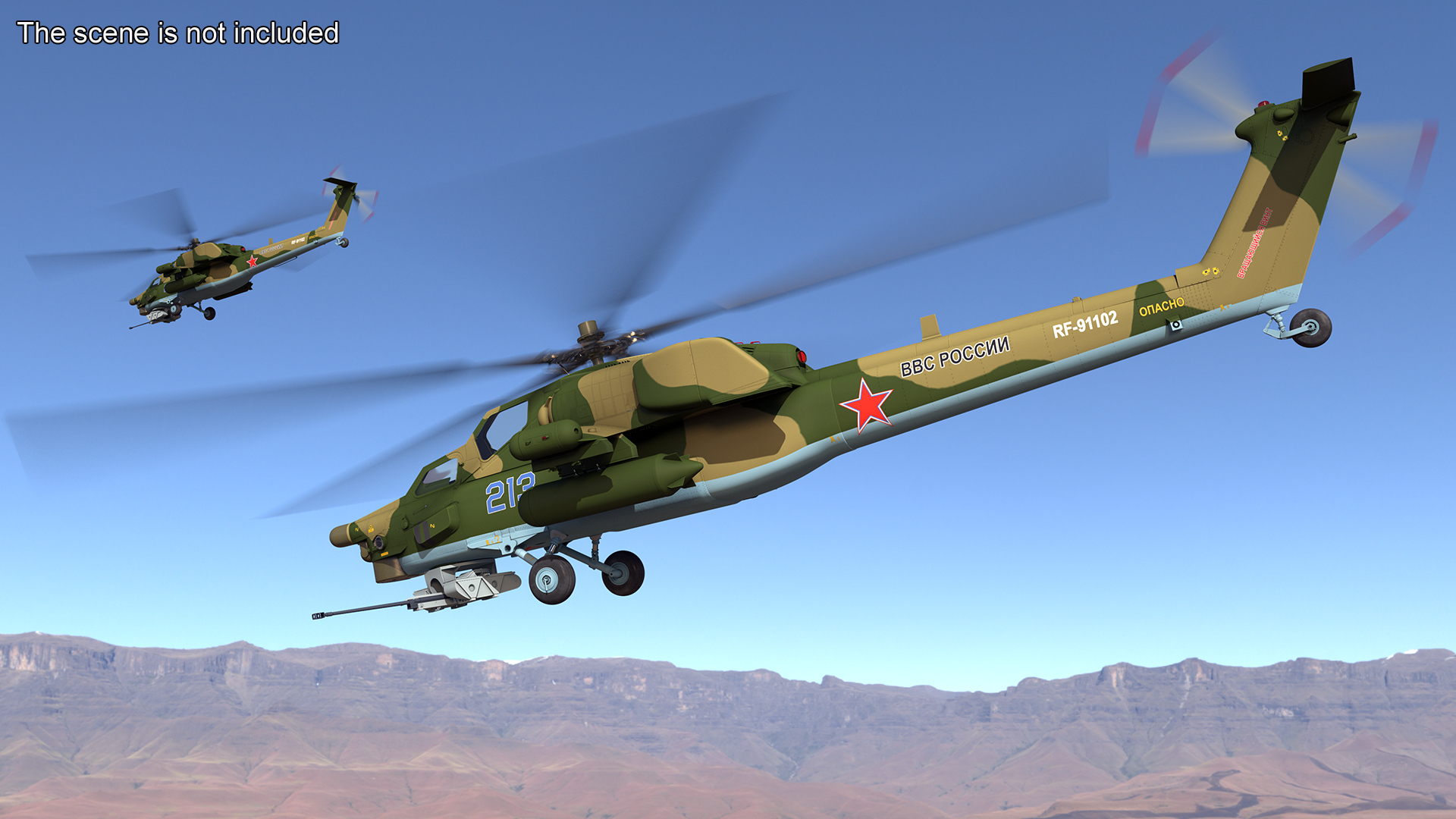 3D model Combat Helicopter Mi-28 Rigged