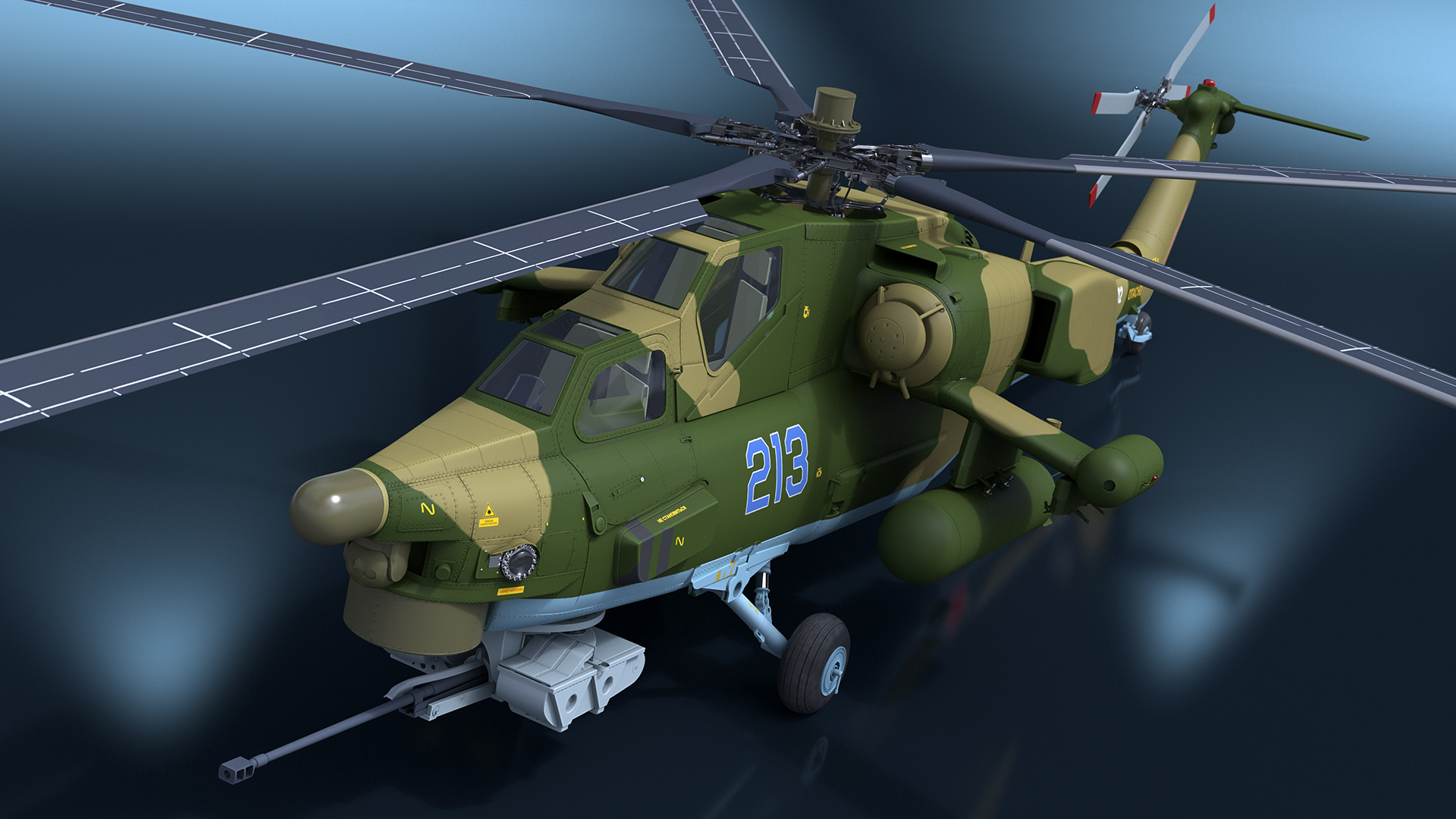 3D model Combat Helicopter Mi-28 Rigged