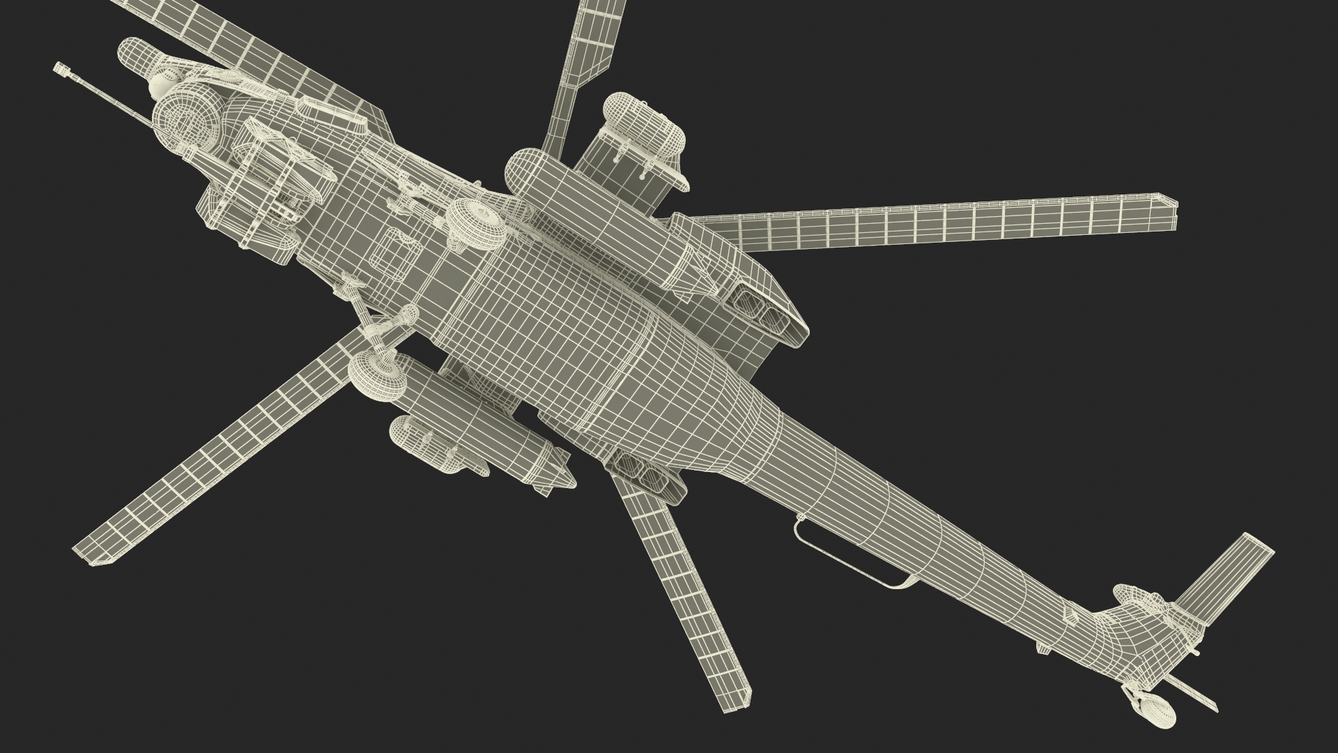 3D model Combat Helicopter Mi-28 Rigged