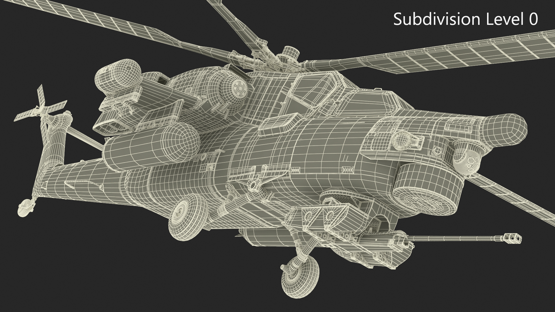 3D model Combat Helicopter Mi-28 Rigged