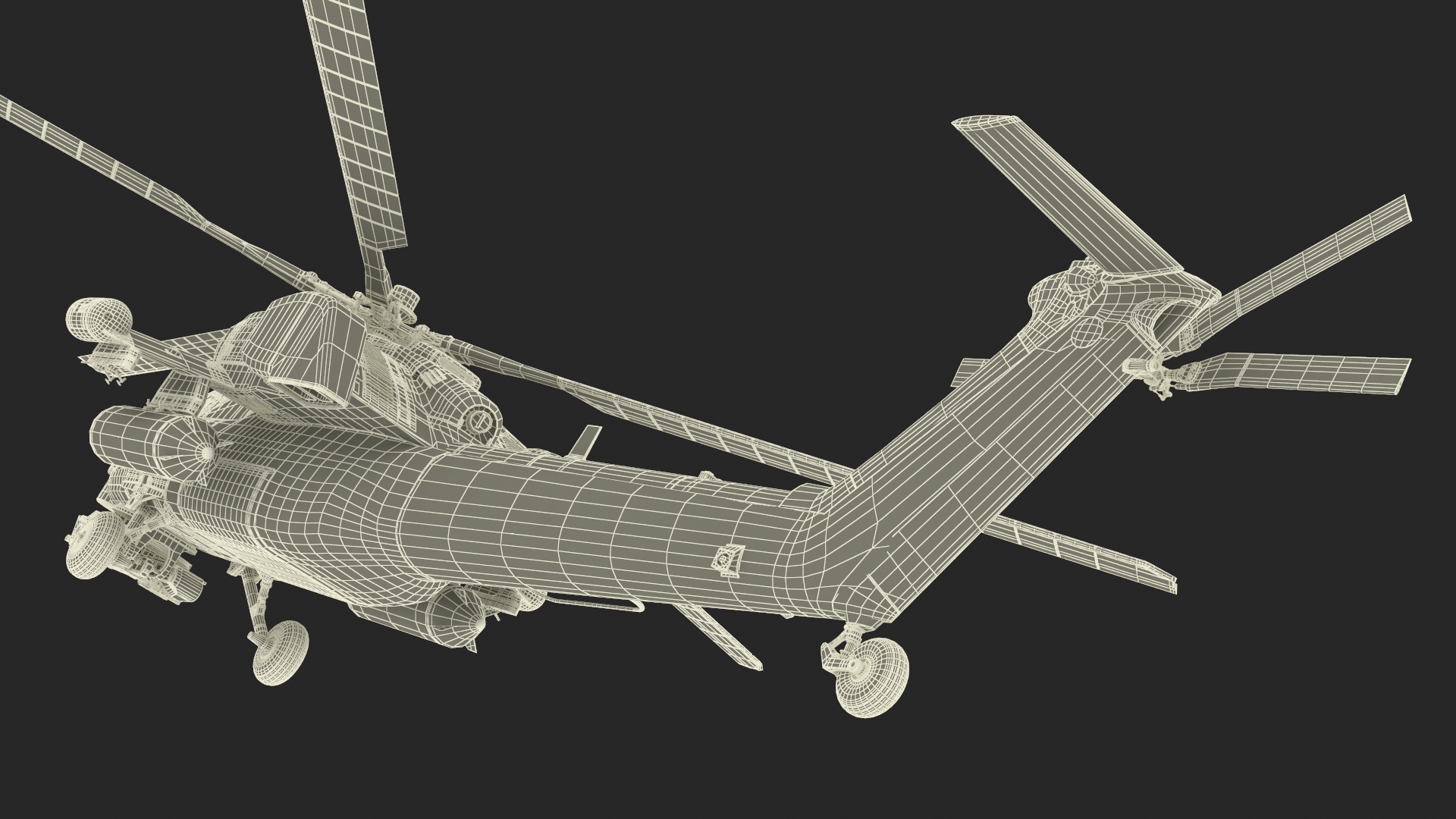 3D model Combat Helicopter Mi-28 Rigged