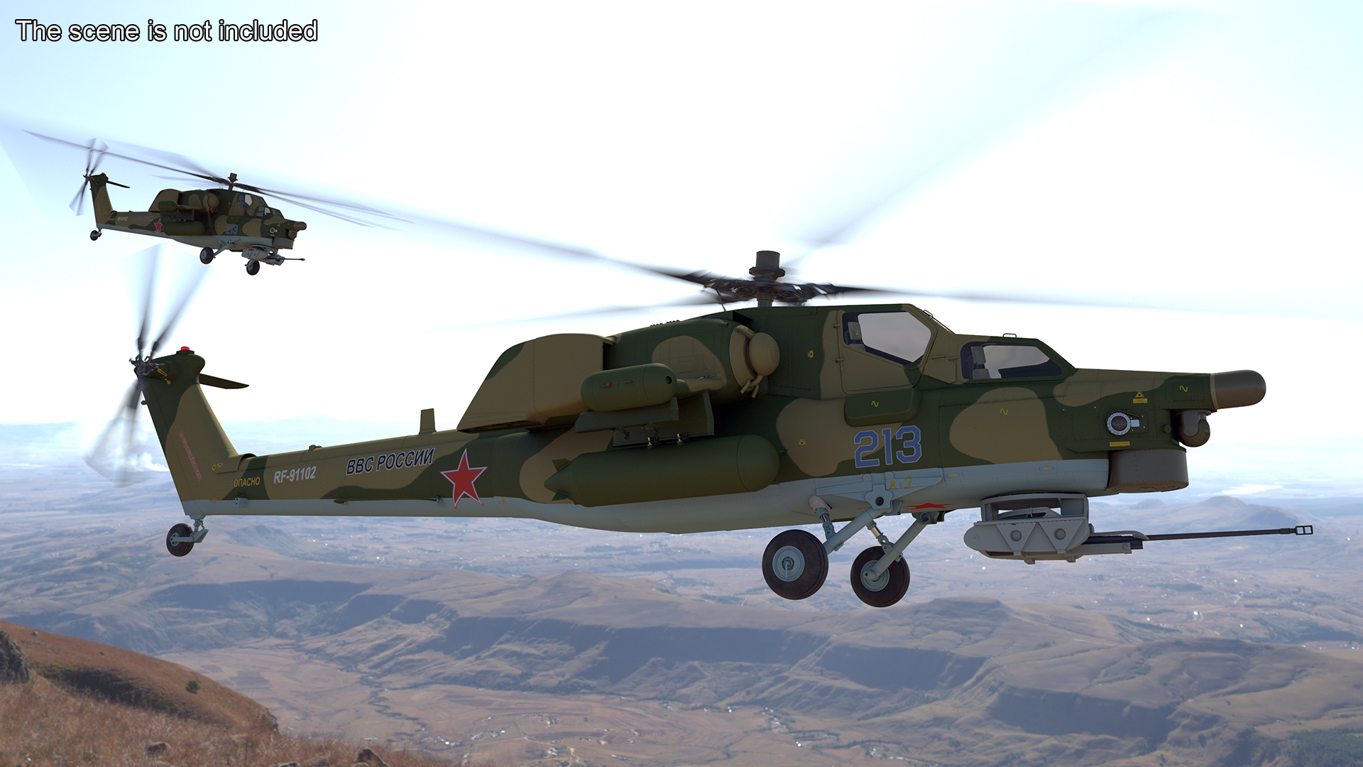 3D model Combat Helicopter Mi-28 Rigged