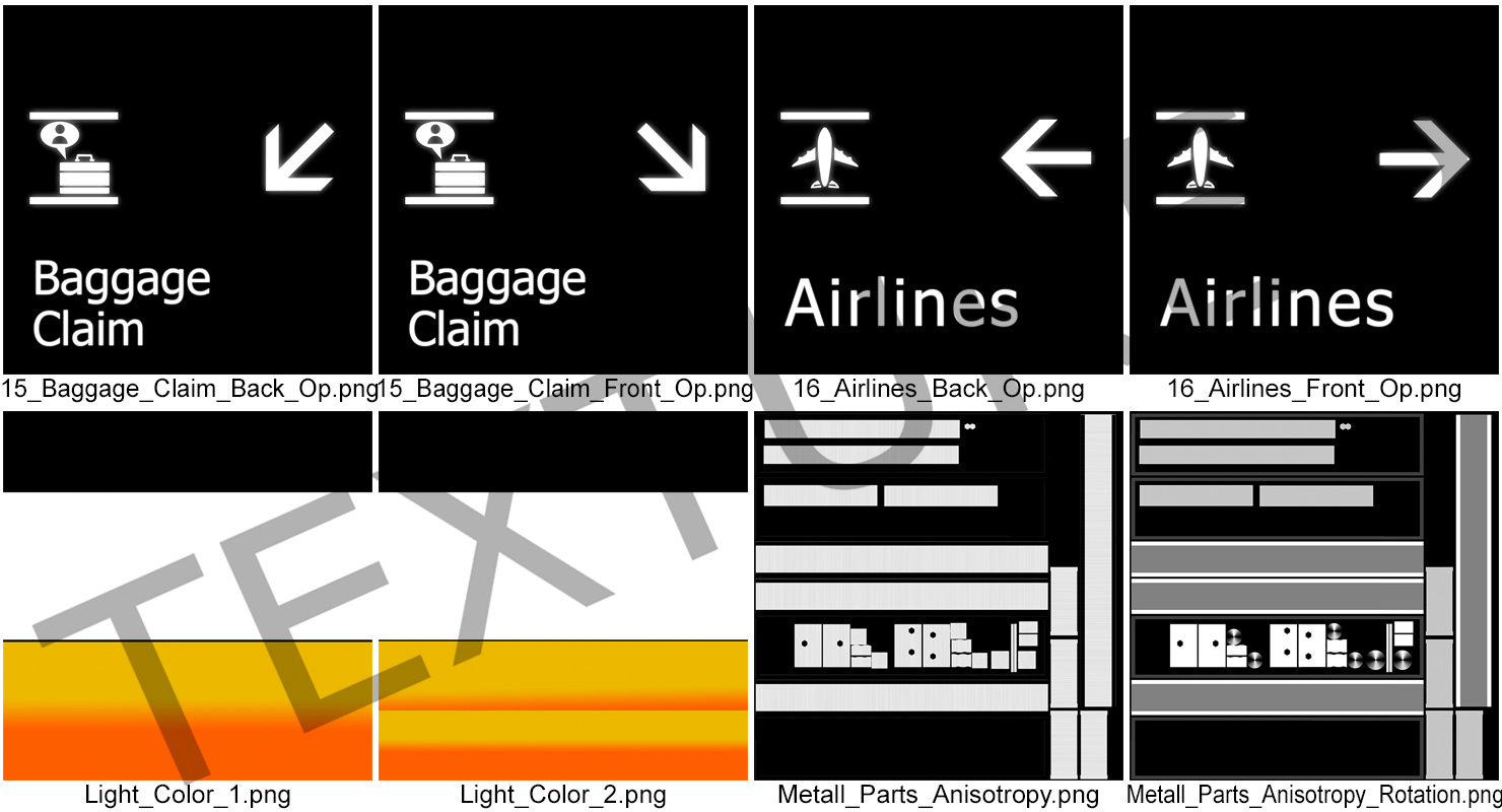 3D Airport Signs Baggage Claim Airlines