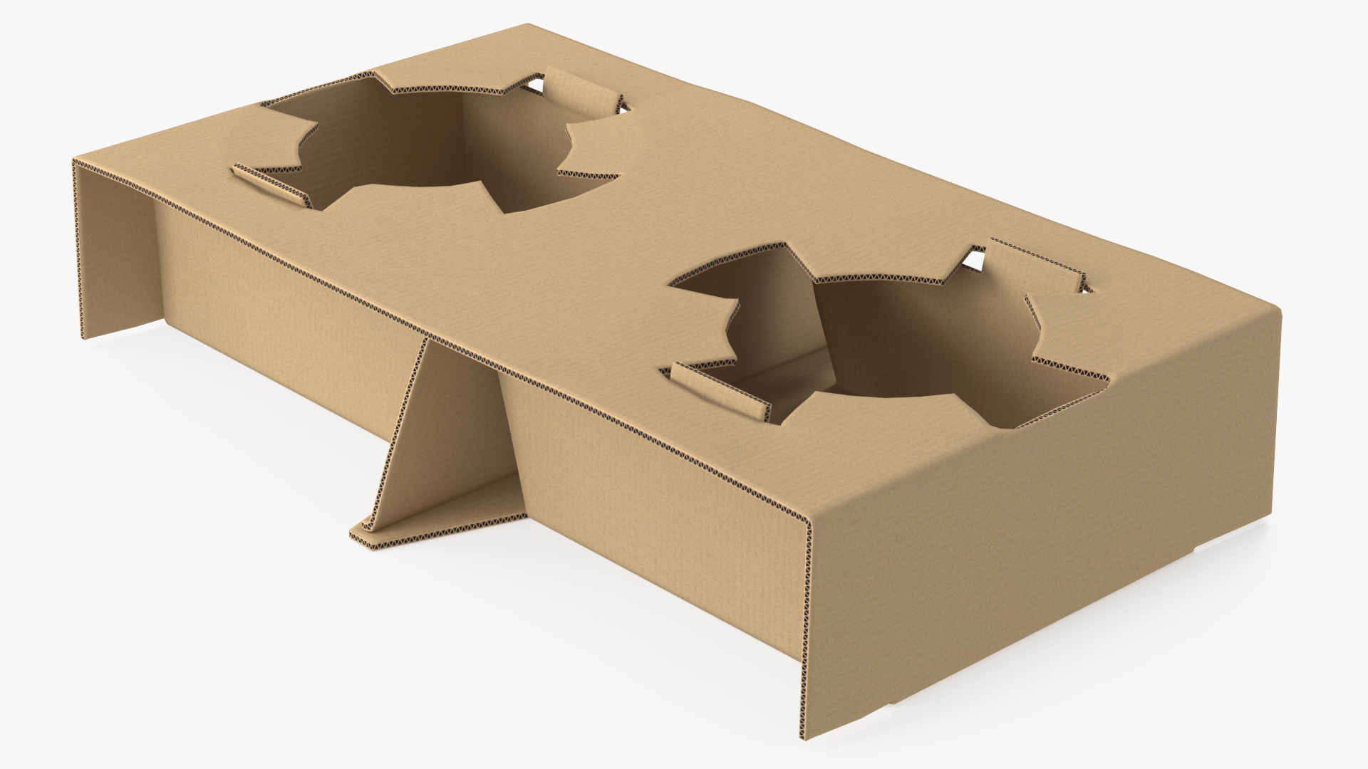 Cardboard Holder for 2 Cups 3D