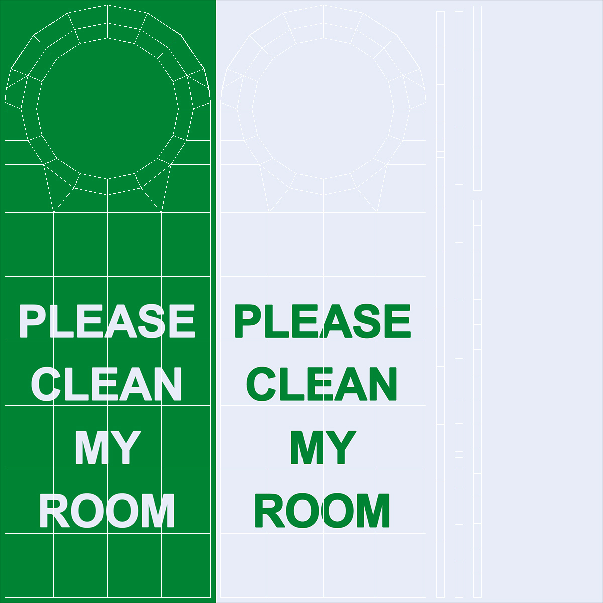 3D Hotel Door Hanger Clean My Room White Green model