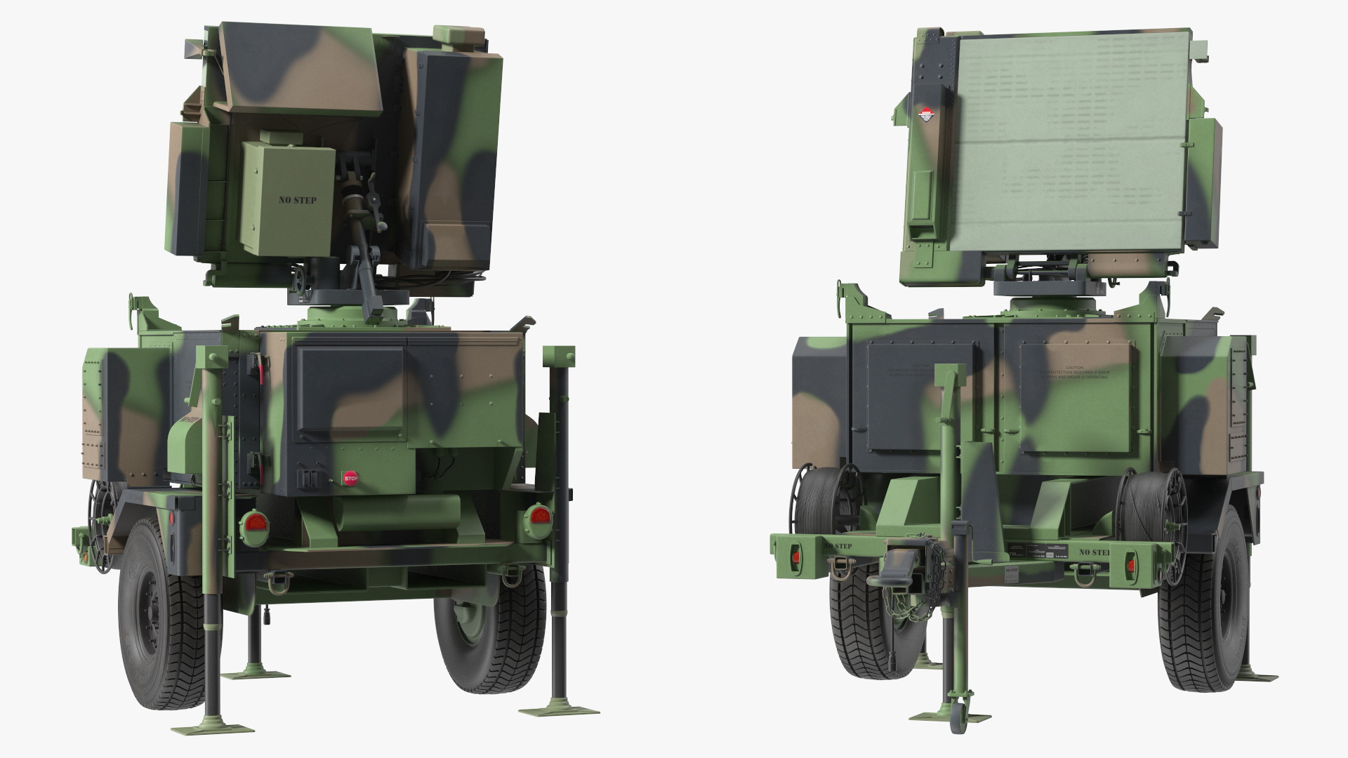 MPQ-64 Sentinel Radar Green Camo Rigged 3D model