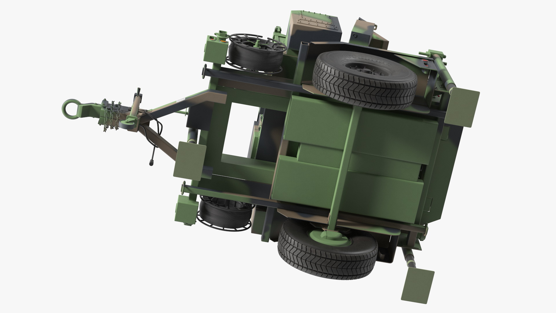 MPQ-64 Sentinel Radar Green Camo Rigged 3D model