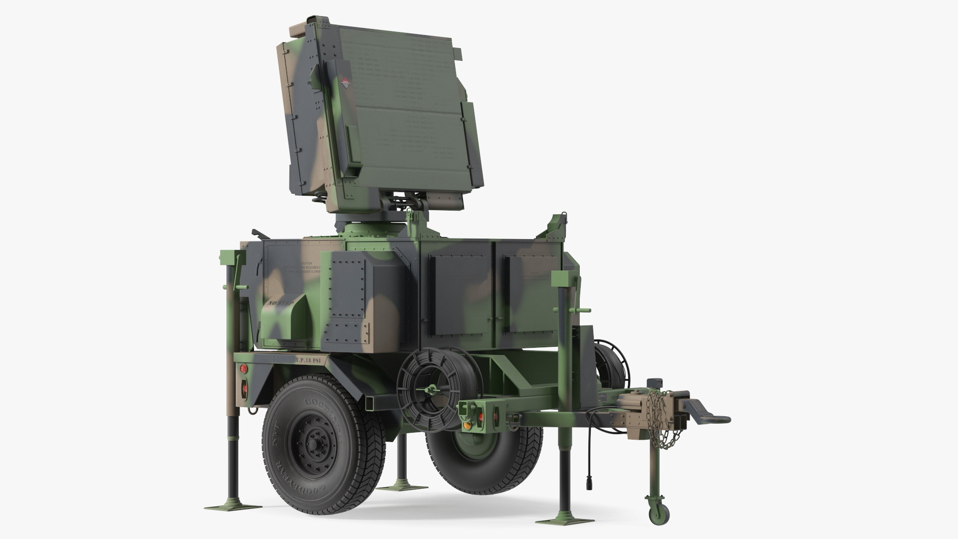 MPQ-64 Sentinel Radar Green Camo Rigged 3D model