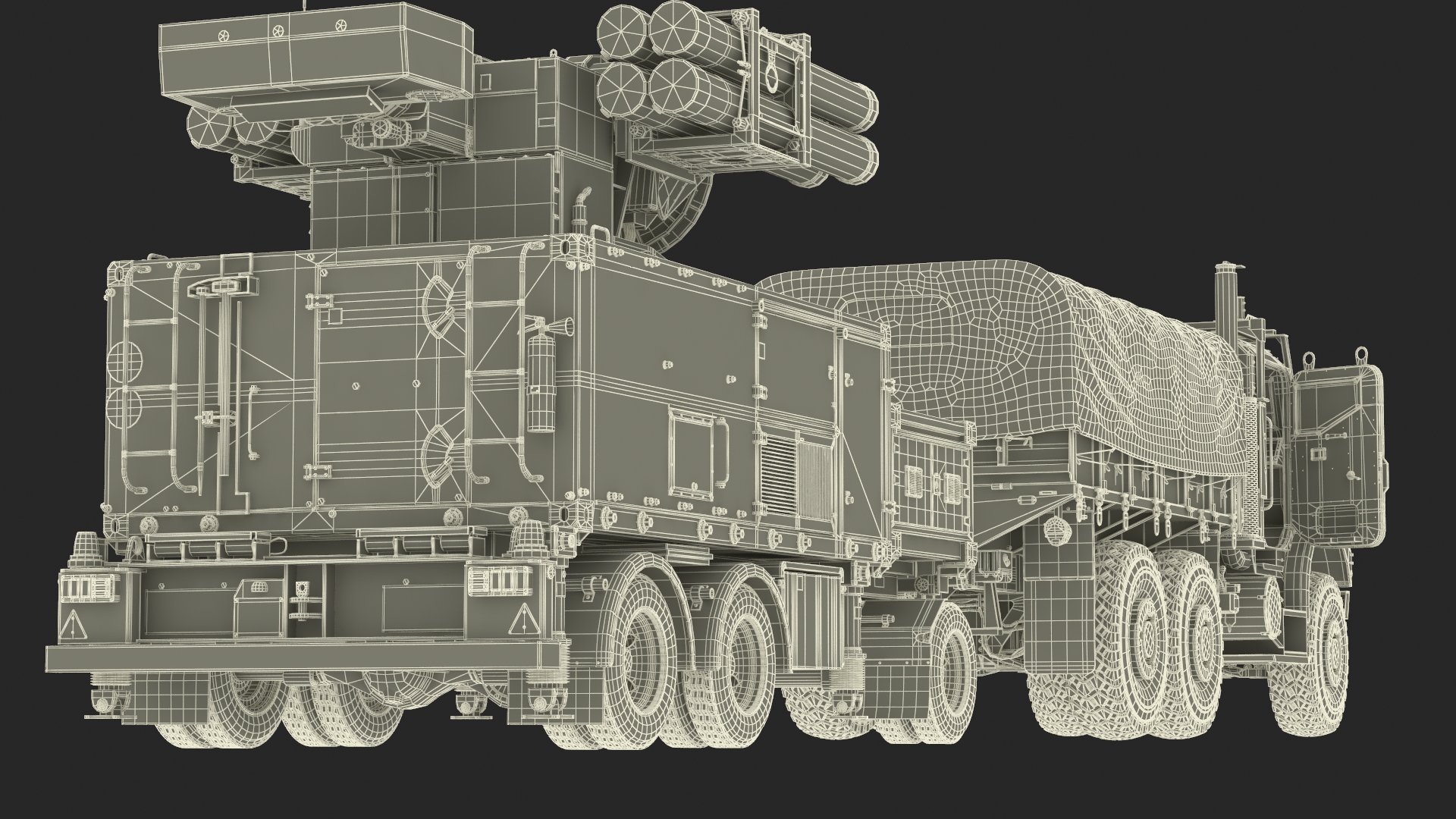 3D Truck with Trailer Air Defense Missile Complex