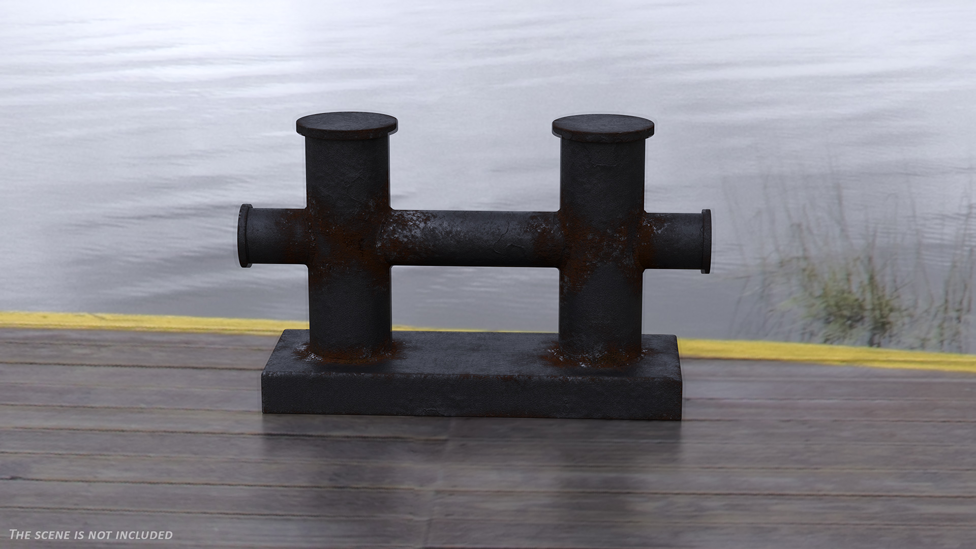 3D Mooring Bollard Double Old