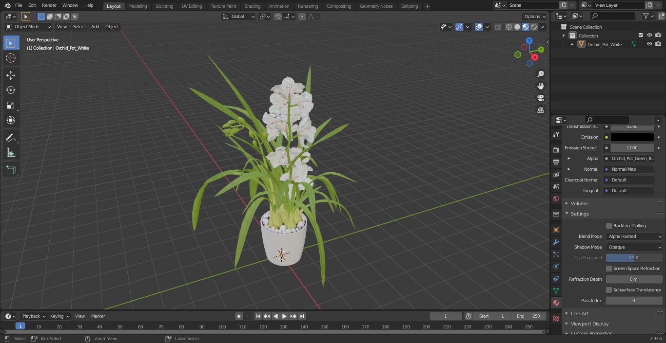 3D Orchid Pot White