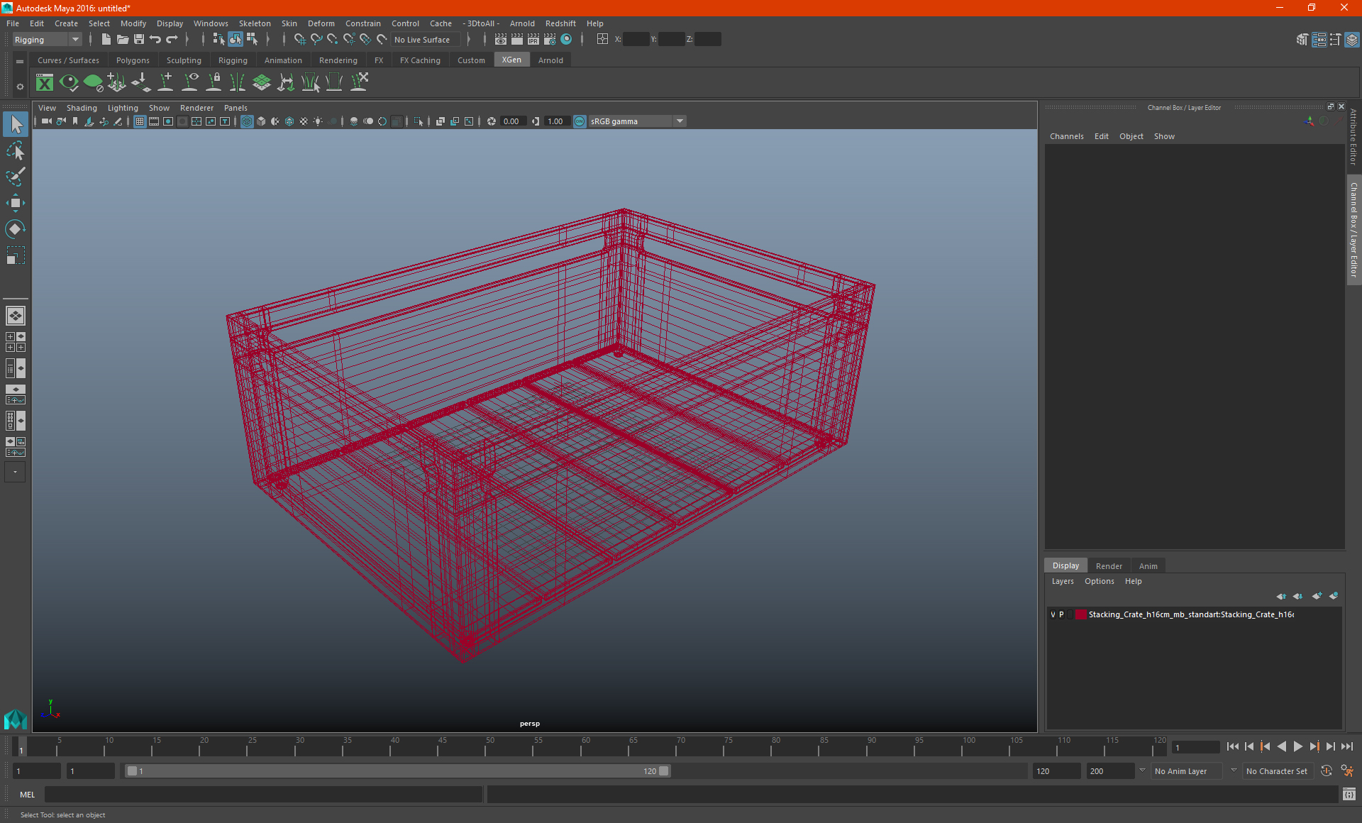 3D model Stacking Crate h16cm