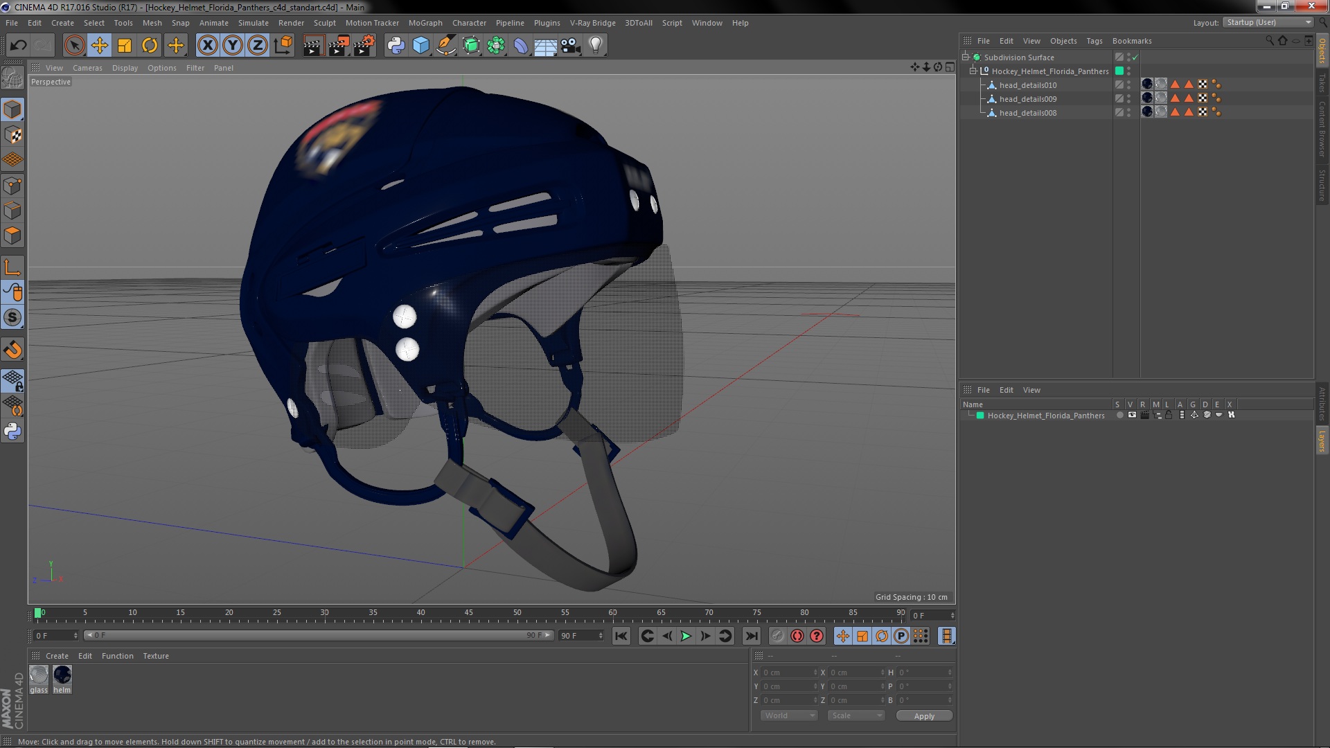 3D model Hockey Helmet Florida Panthers