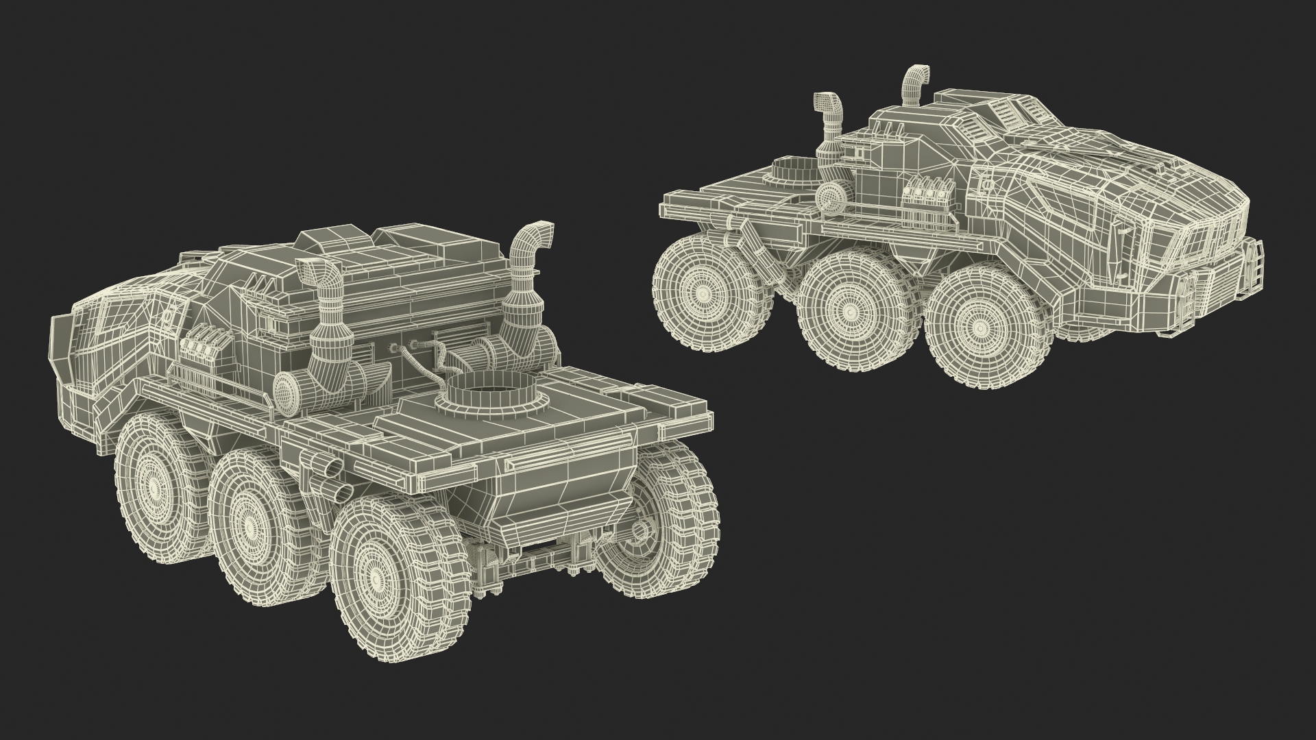 3D model Futuristic Military Truck