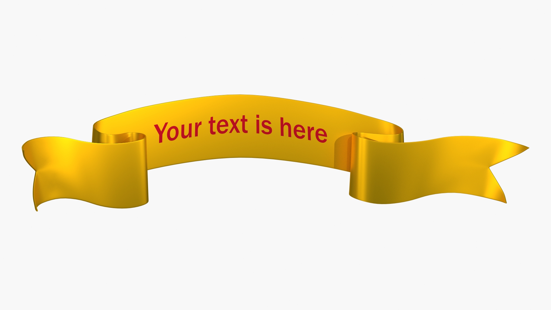 Ribbon Banner Blank Gold 3D model