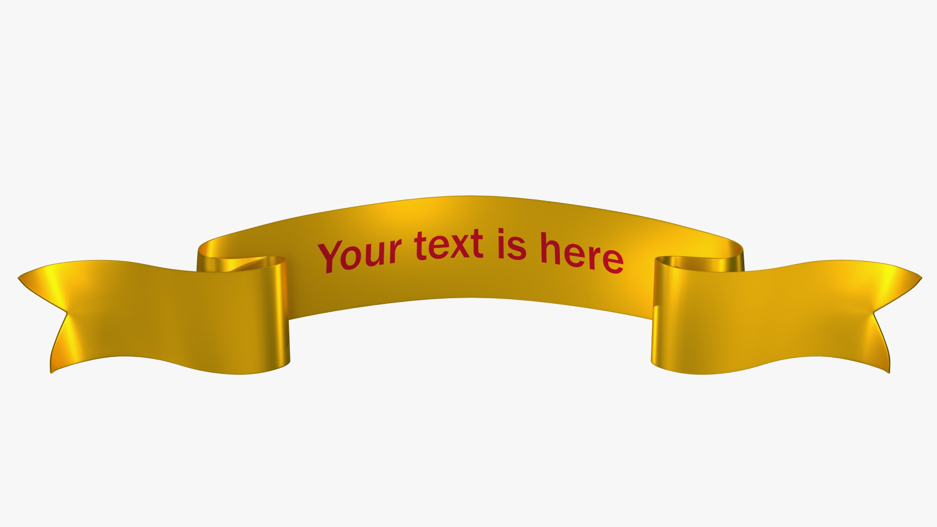 Ribbon Banner Blank Gold 3D model