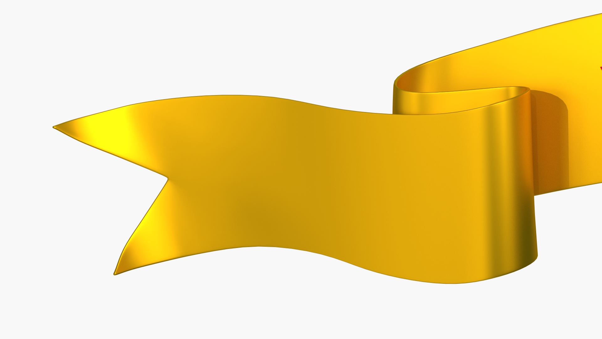 Ribbon Banner Blank Gold 3D model