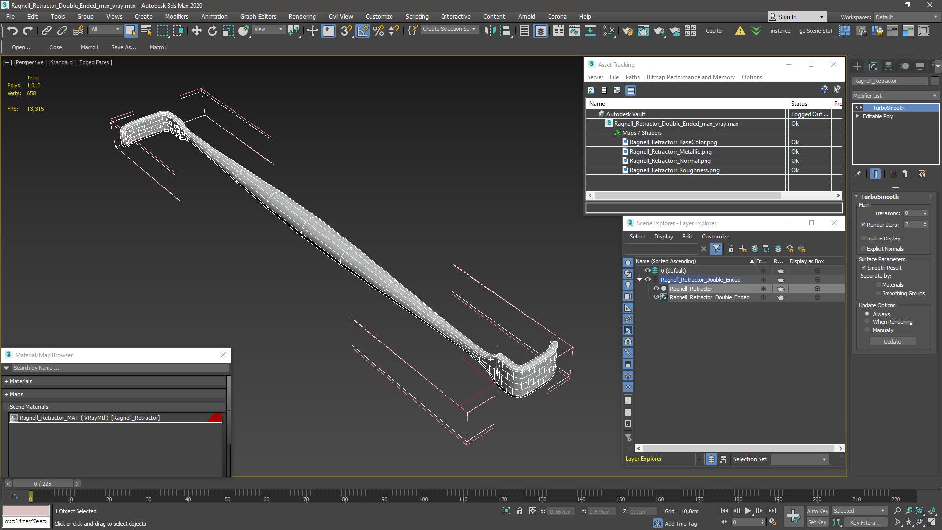 3D model Ragnell Retractor Double Ended