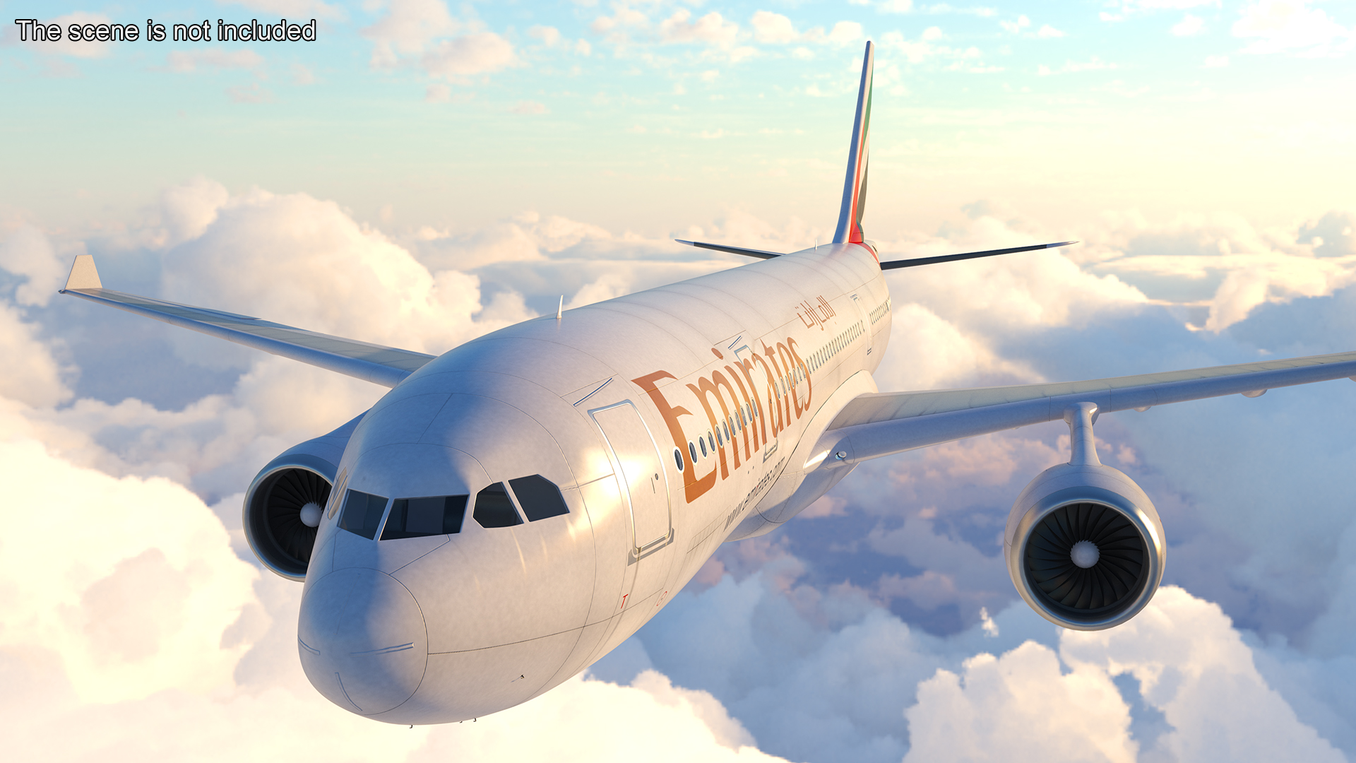 Emirates Airline Commercial Aircraft Airbus A330-200 Rigged 3D model