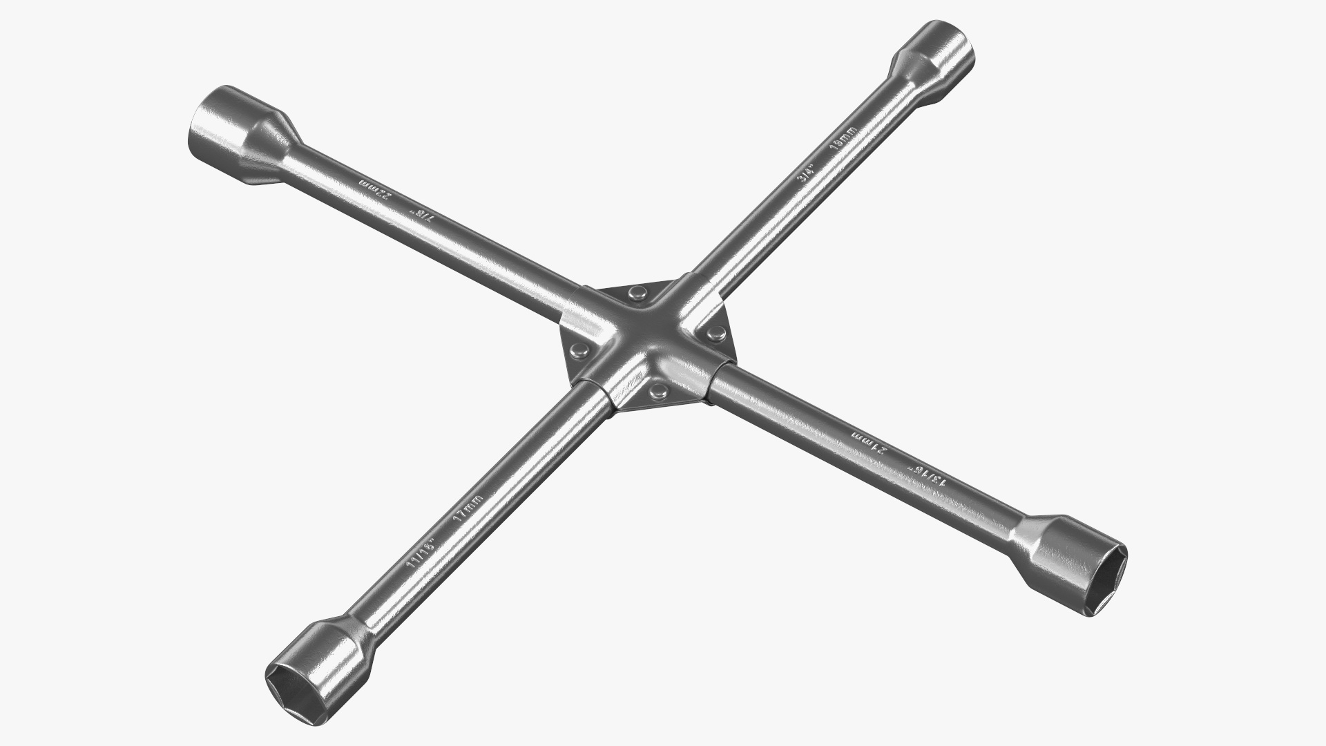 3D Four Way Lug Nut Wrench model