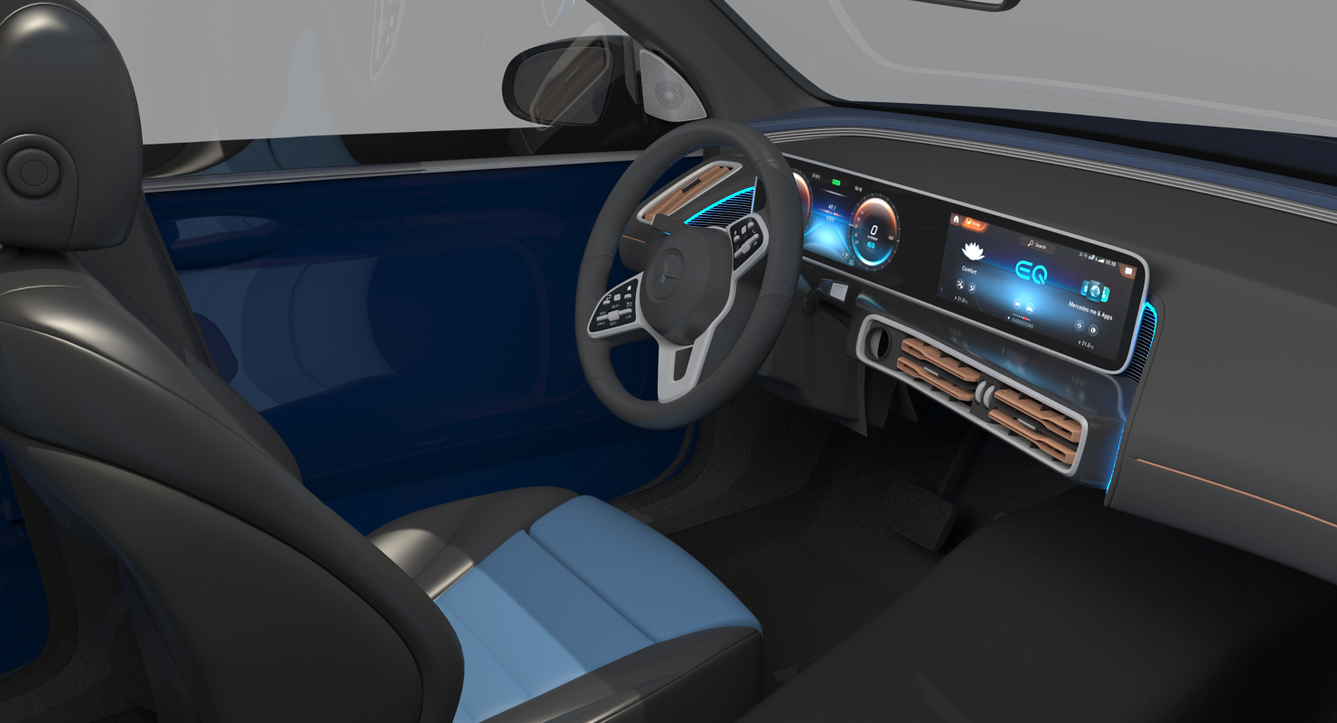 3D Mercedes Benz EQC Simple Interior model