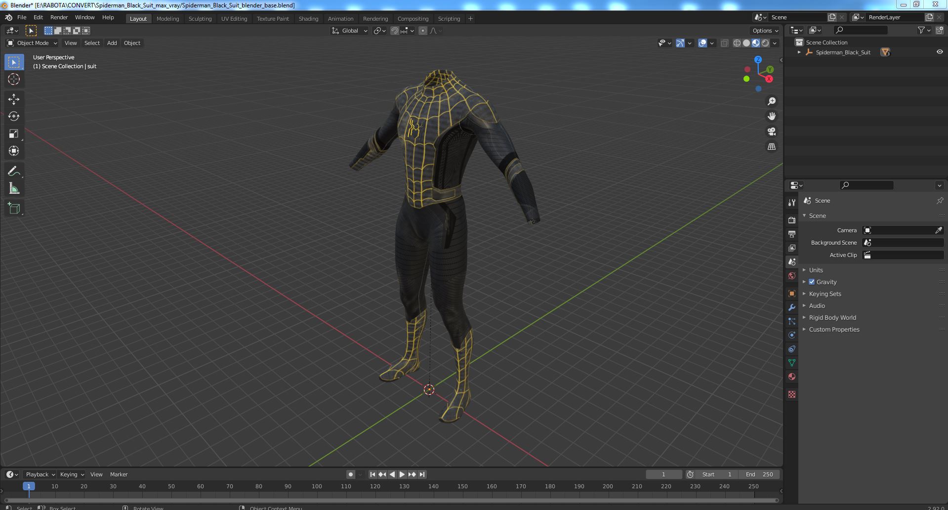 3D model Spiderman Black Suit