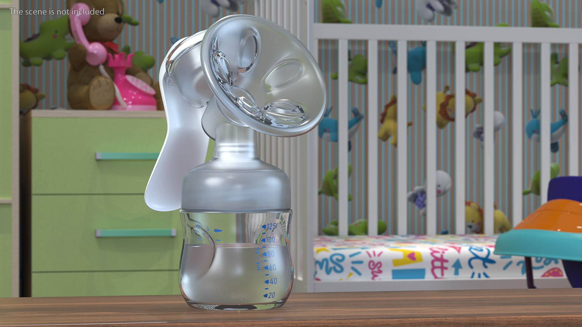 3D Philips Avent Manual Breast Pump and Baby Bottle with Milk model