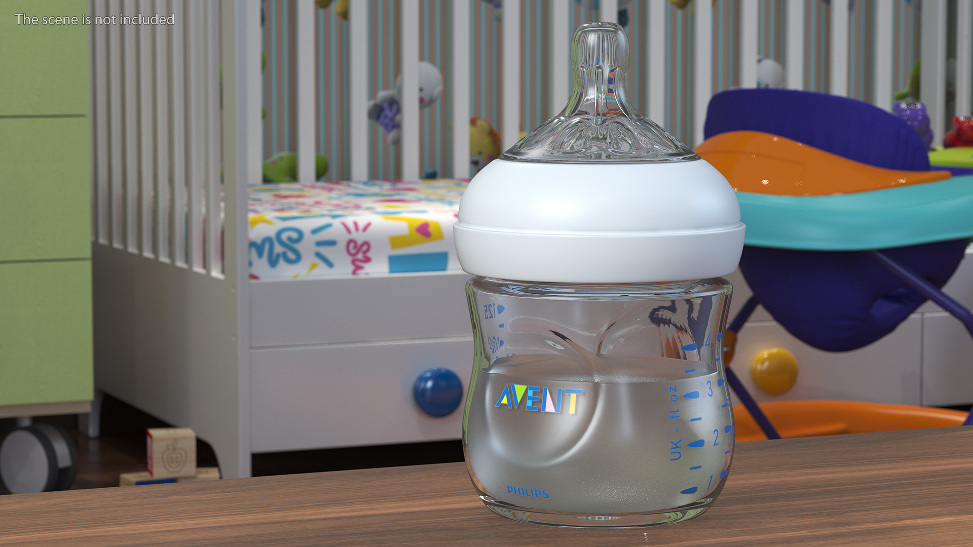 3D Philips Avent Manual Breast Pump and Baby Bottle with Milk model