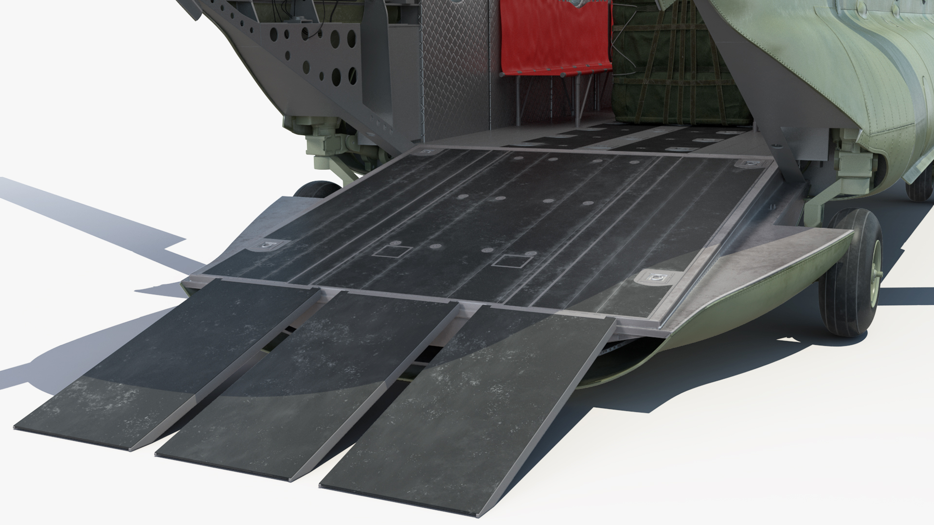 Transport Helicopter CH 47 Chinook with Cargo Rigged 3D