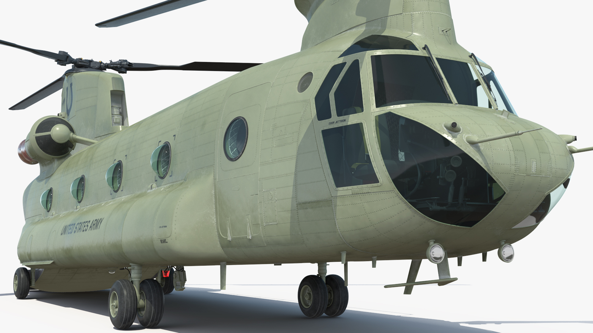 Transport Helicopter CH 47 Chinook with Cargo Rigged 3D