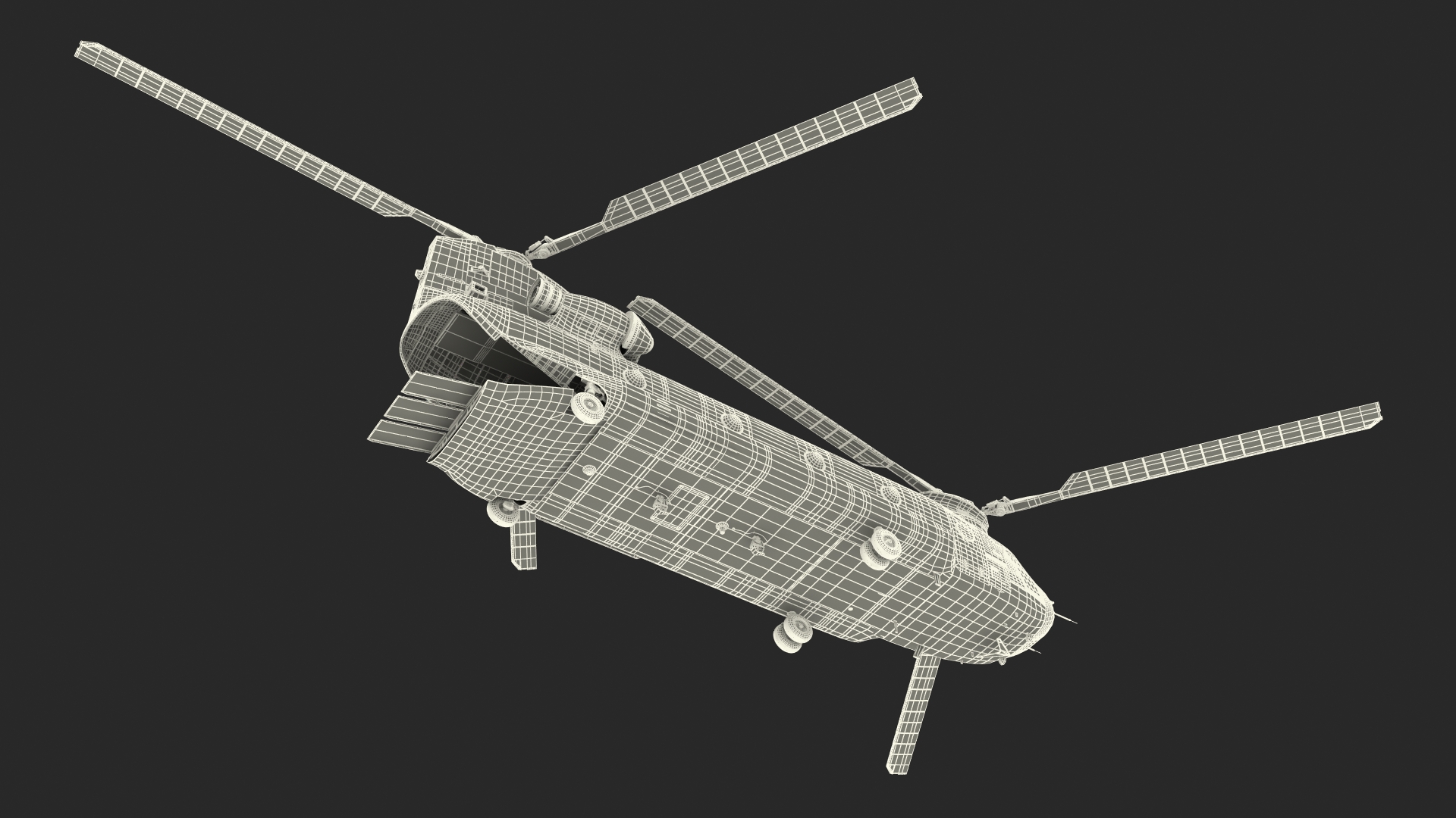 Transport Helicopter CH 47 Chinook with Cargo Rigged 3D