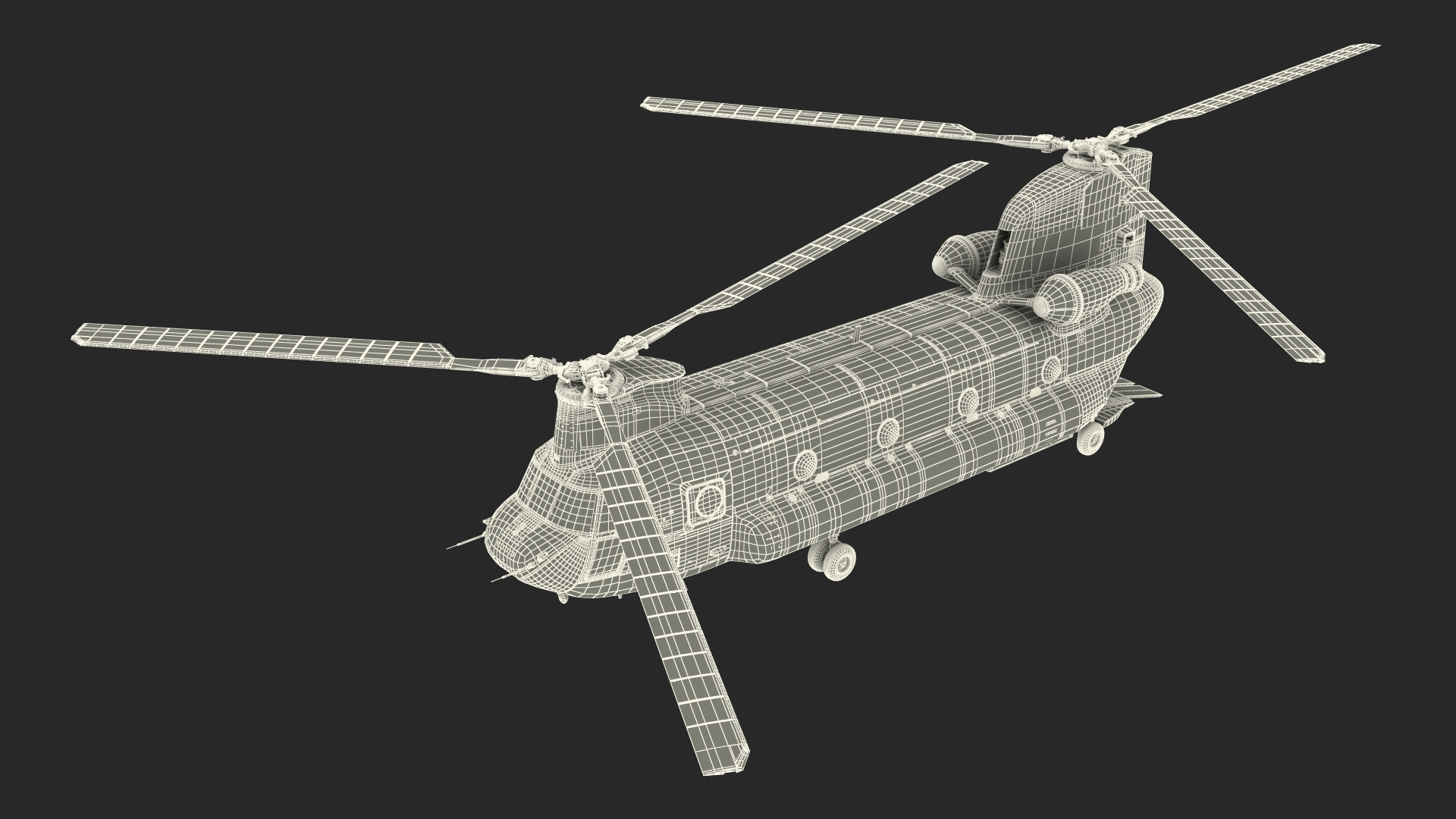 Transport Helicopter CH 47 Chinook with Cargo Rigged 3D