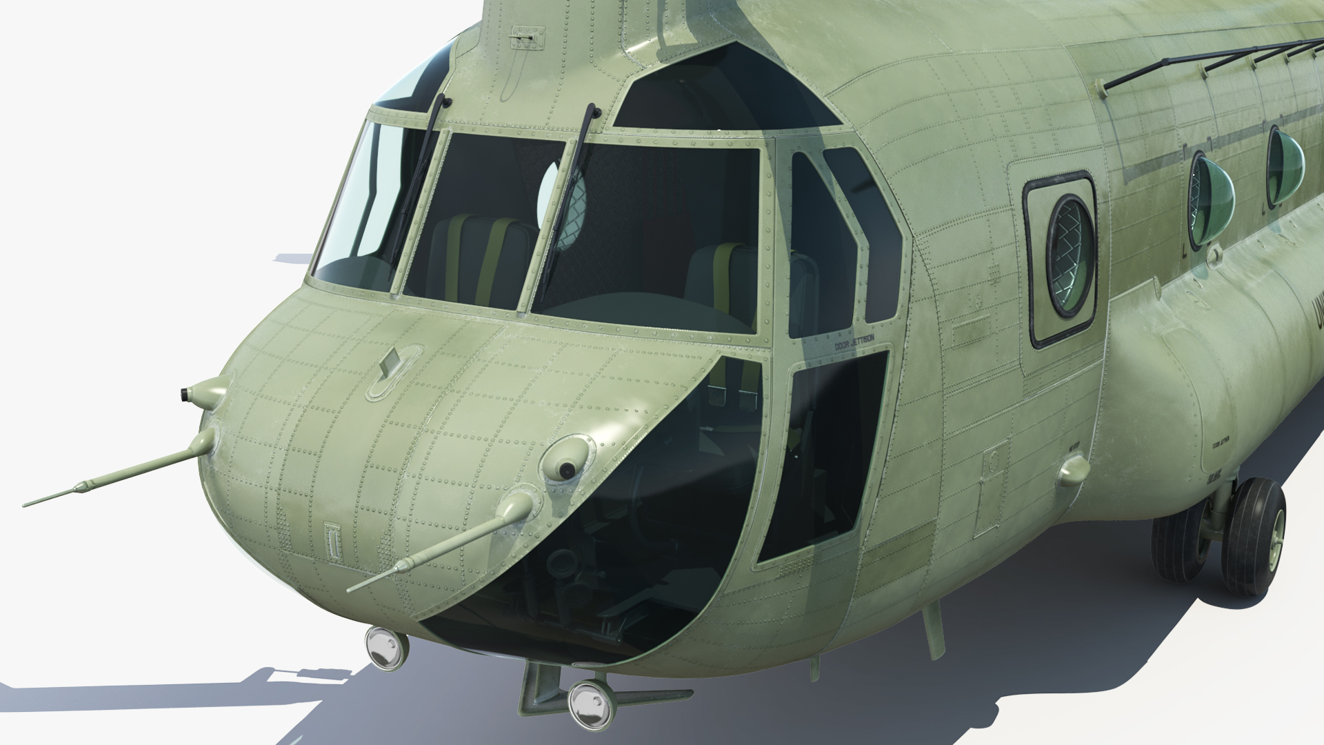 Transport Helicopter CH 47 Chinook with Cargo Rigged 3D