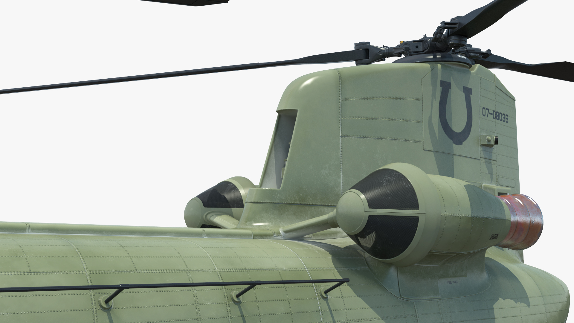 Transport Helicopter CH 47 Chinook with Cargo Rigged 3D