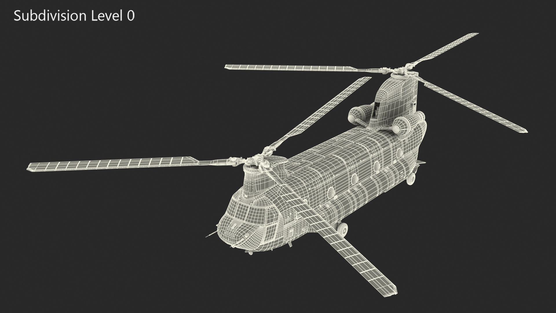 Transport Helicopter CH 47 Chinook with Cargo Rigged 3D