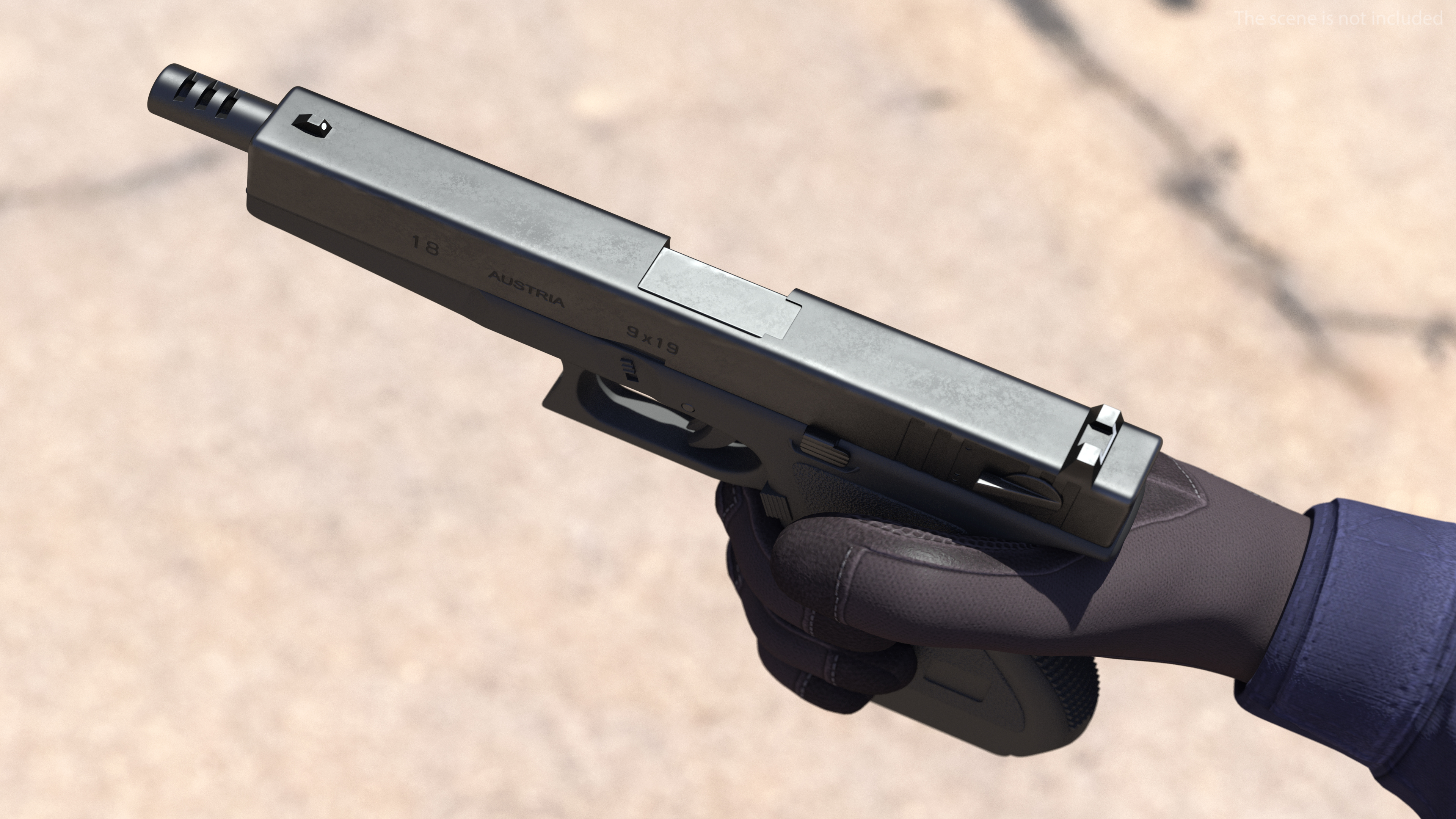 3D model Semiautomatic Pistol