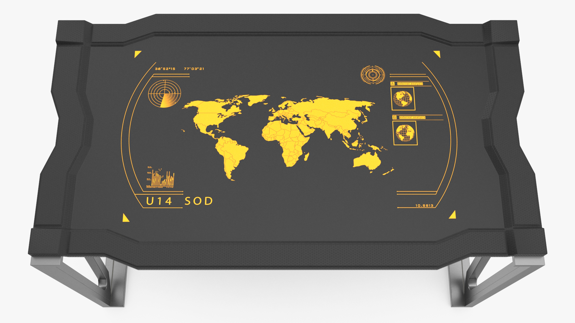 Sci-fi Table Orange 3D model