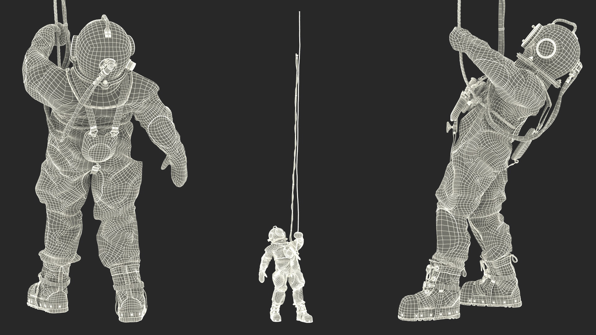 3D Old World Diving Armor New Surfacing Pose